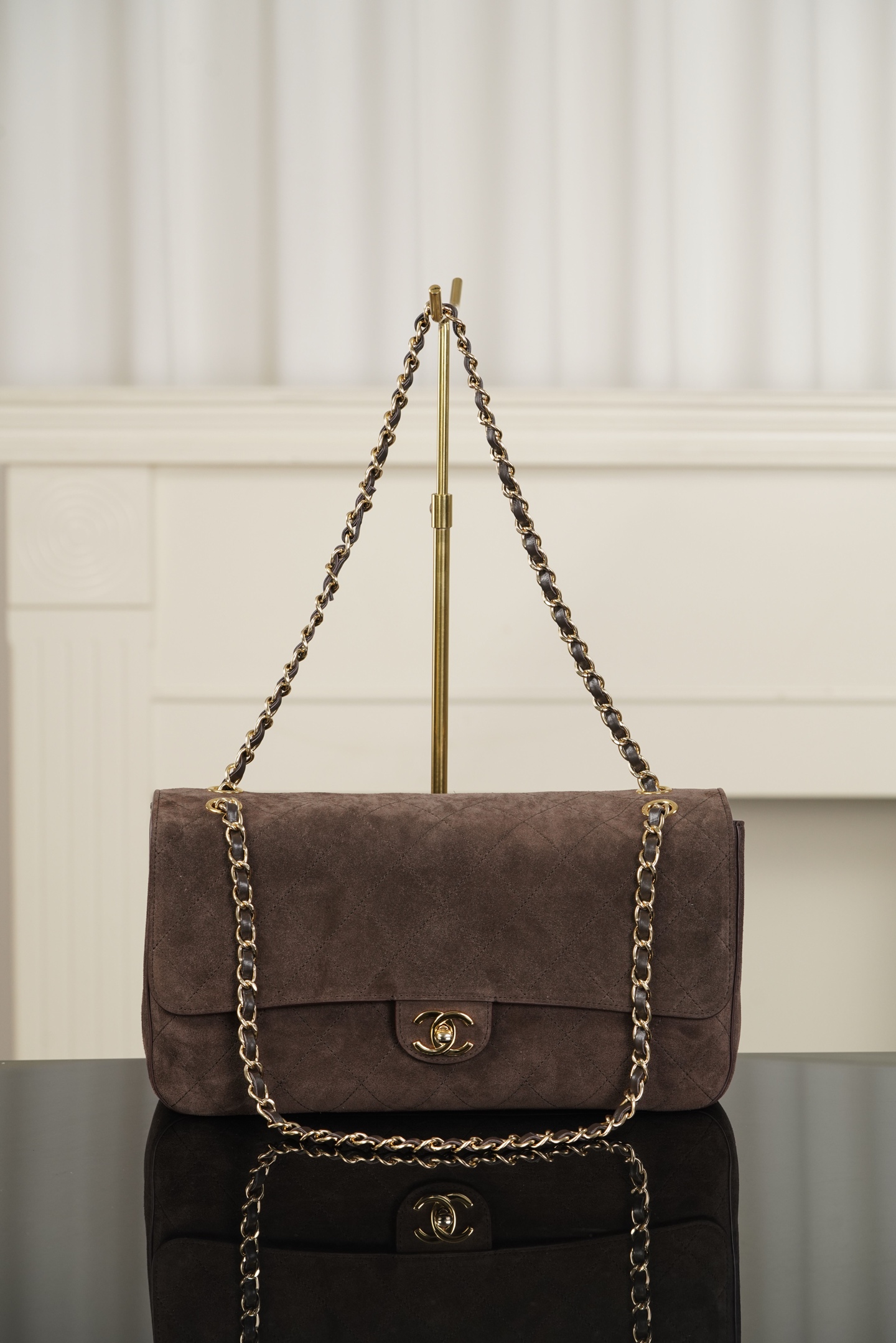 超大号 CHANEL 26S CF Suede and Calfskin Shoulder/Crossbody Bag, Extra Large (Dark brown) A5-AS6281-B24009-UA847