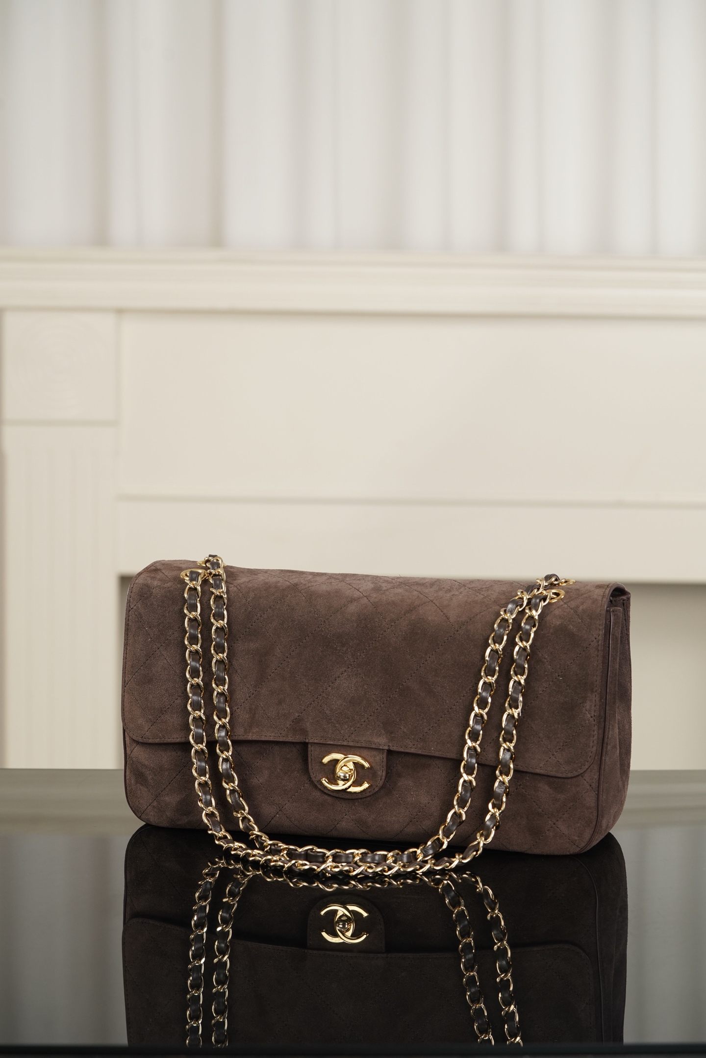 超大号 CHANEL 26S CF Suede and Calfskin Shoulder/Crossbody Bag, Extra Large (Dark brown) A5-AS6281-B24009-UA847