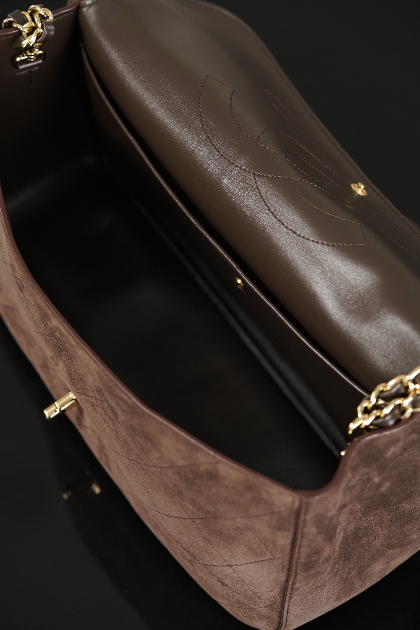 超大号 CHANEL 26S CF Suede and Calfskin Shoulder/Crossbody Bag, Extra Large (Dark brown) A5-AS6281-B24009-UA847