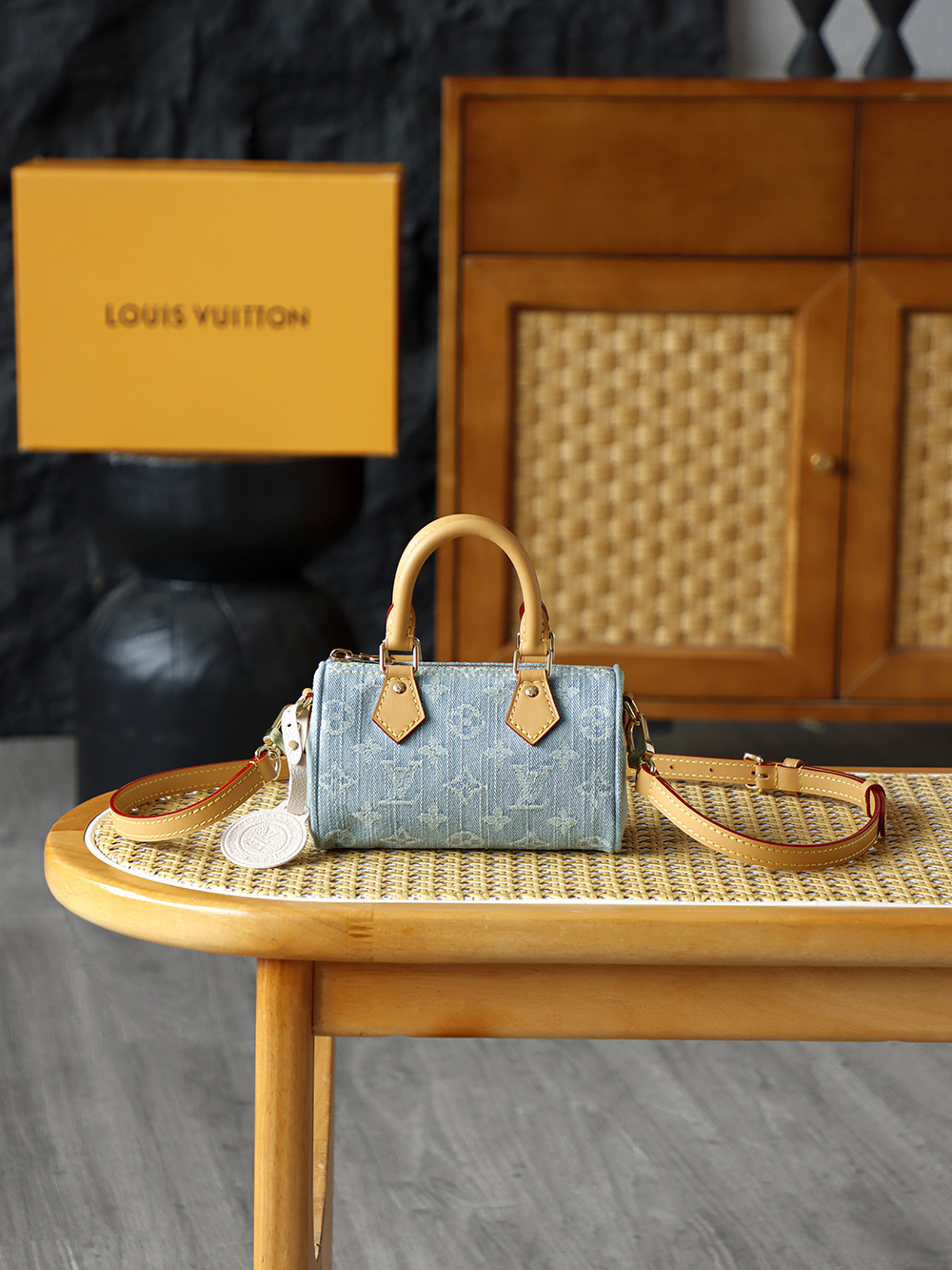 AS 枕头 LOUIS VUITTONNANO LV SPEEDY1 -(Denim)- Crossbody pillow bag--F0-M11212