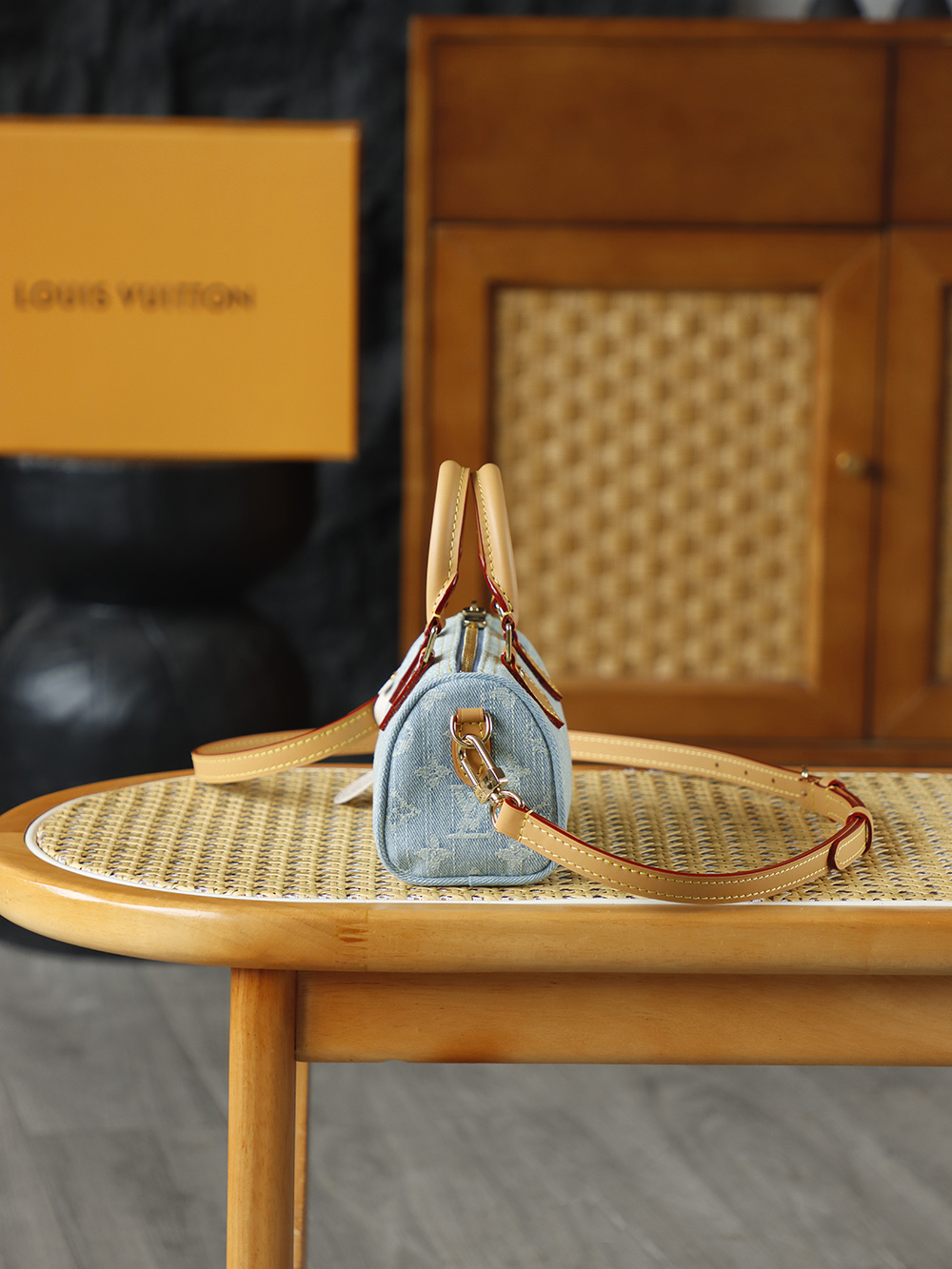 AS 枕头 LOUIS VUITTONNANO LV SPEEDY1 -(Denim)- Crossbody pillow bag--F0-M11212