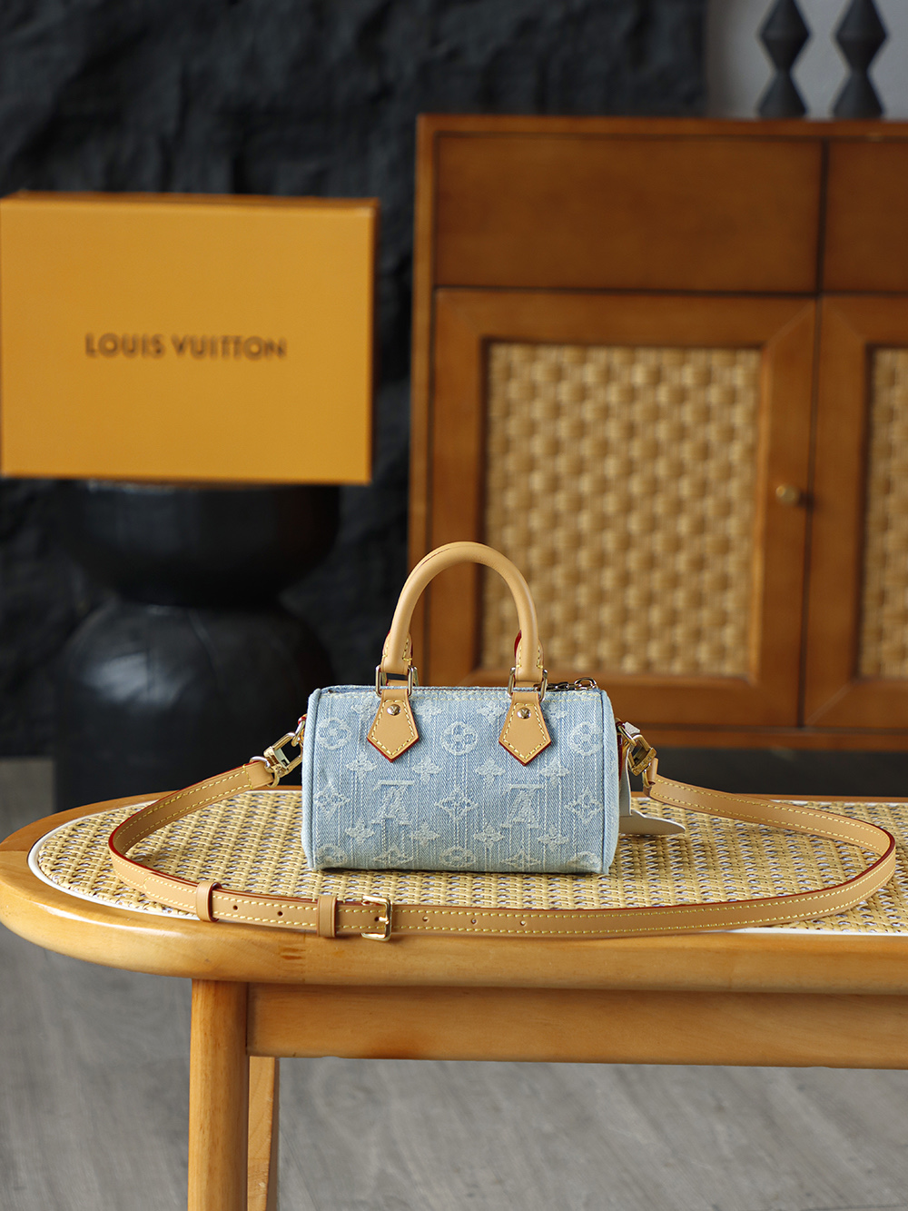 AS 枕头 LOUIS VUITTONNANO LV SPEEDY1 -(Denim)- Crossbody pillow bag--F0-M11212