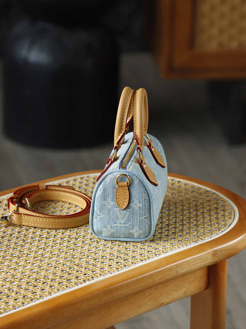 AS 枕头 LOUIS VUITTONNANO LV SPEEDY1 -(Denim)- Crossbody pillow bag--F0-M11212