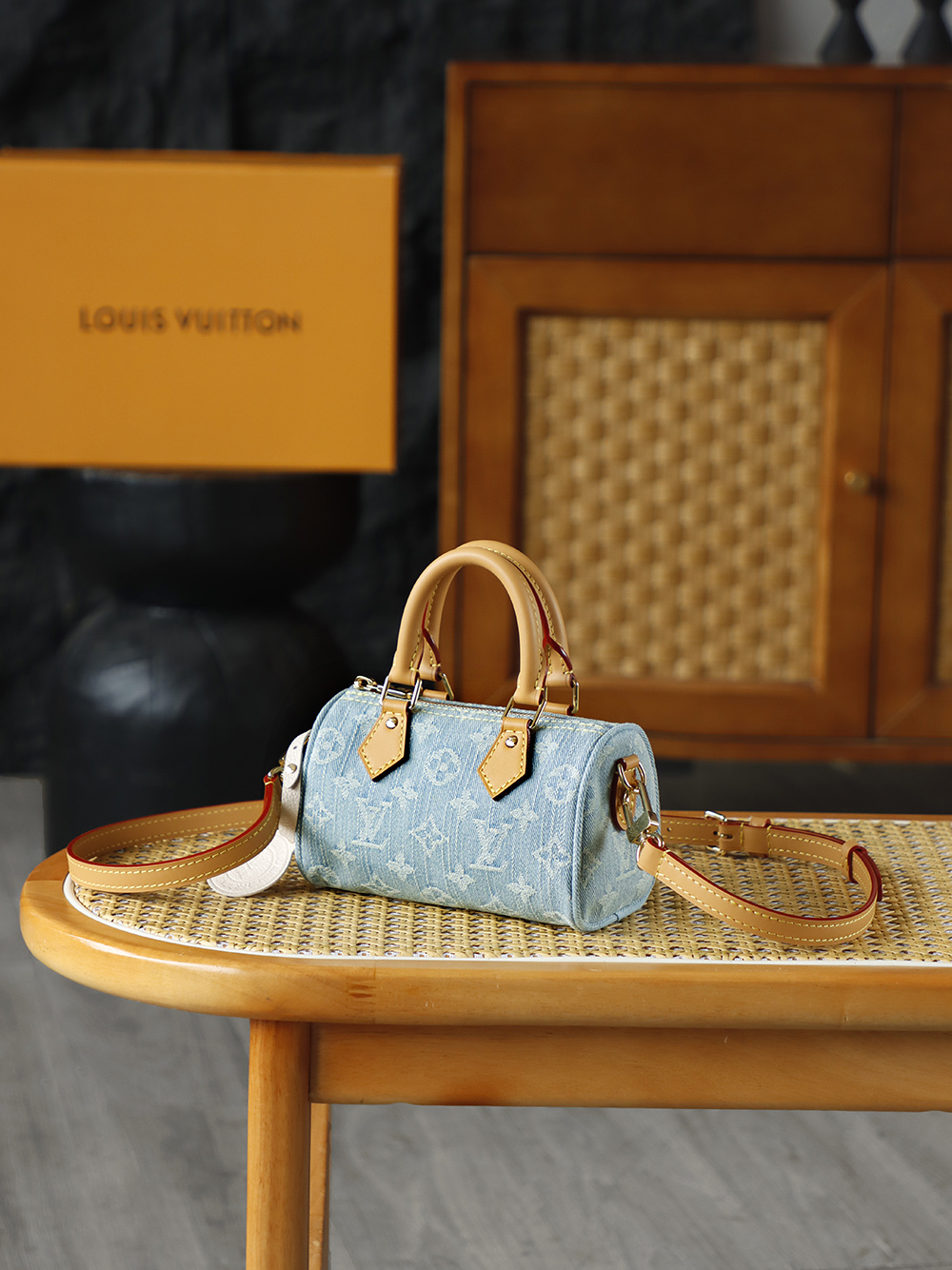 AS 枕头 LOUIS VUITTONNANO LV SPEEDY1 -(Denim)- Crossbody pillow bag--F0-M11212