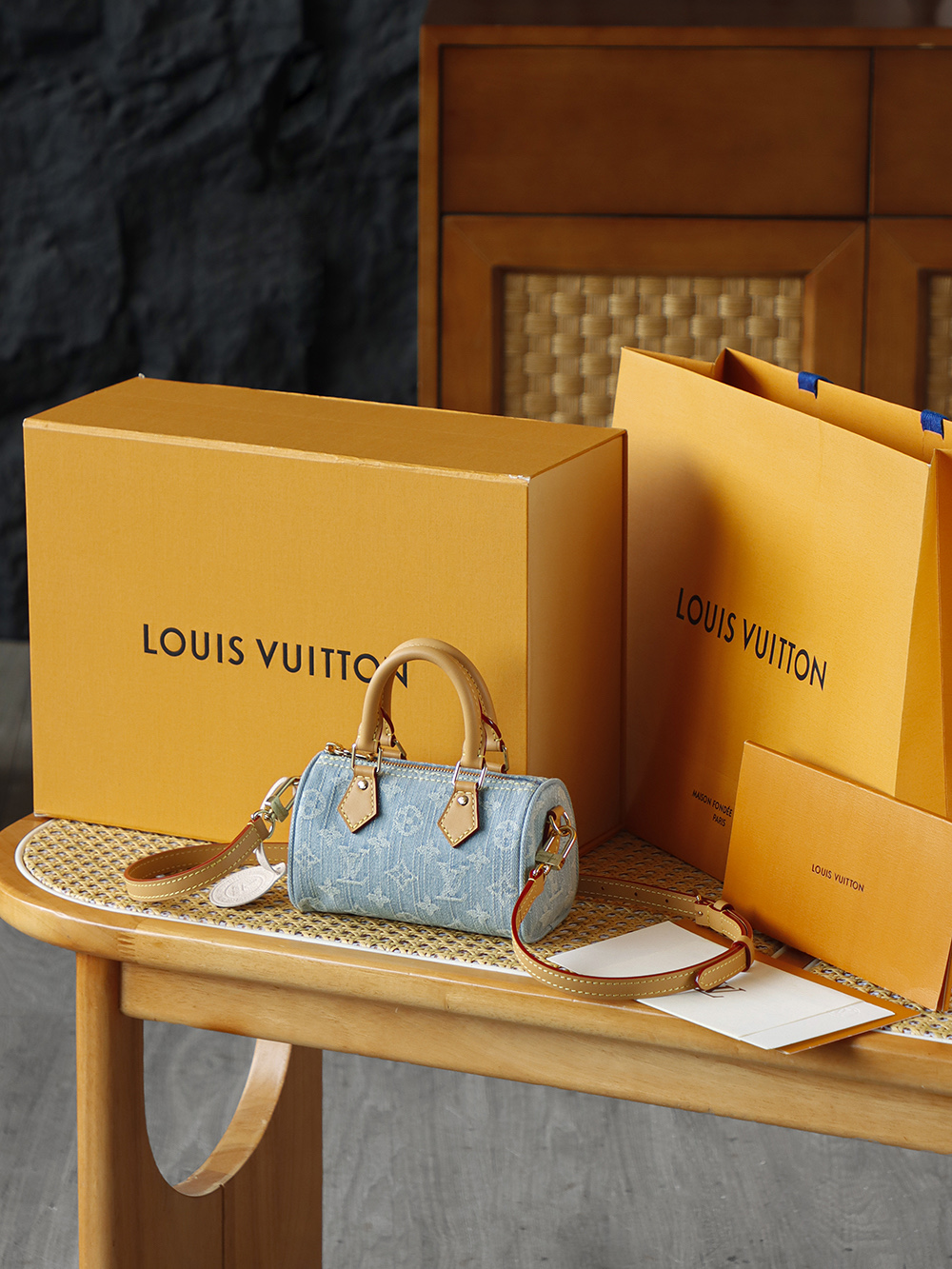 AS 枕头 LOUIS VUITTONNANO LV SPEEDY1 -(Denim)- Crossbody pillow bag--F0-M11212