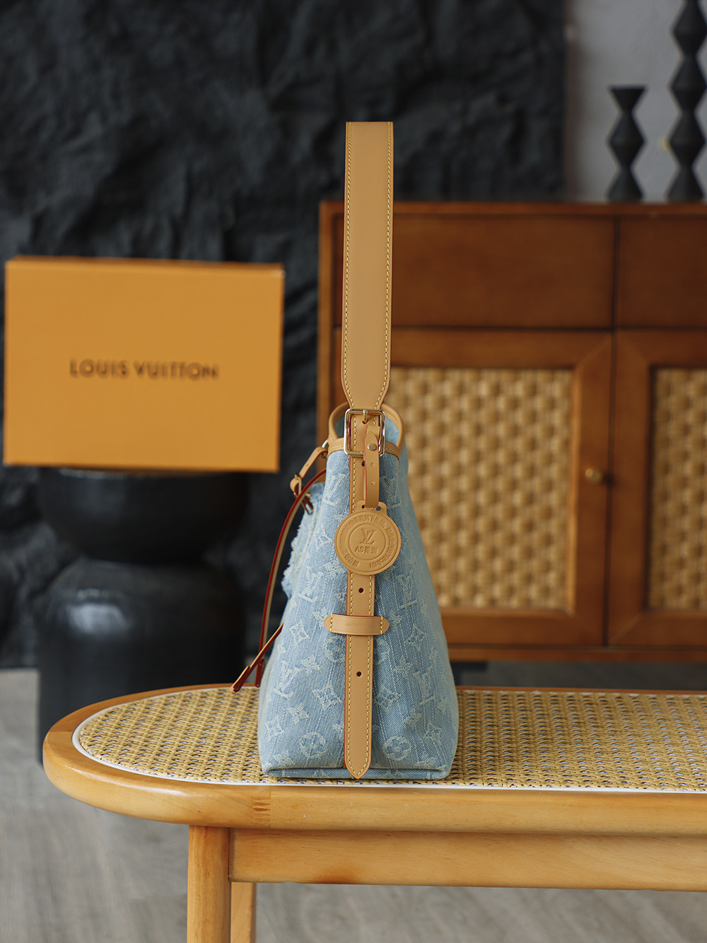 AS斜跨单肩 LOUIS VUITTONNANO LV CarryallSOFT TRUNK Sky  -(Denim)- Handheld and shoulder bag--F0-M11462