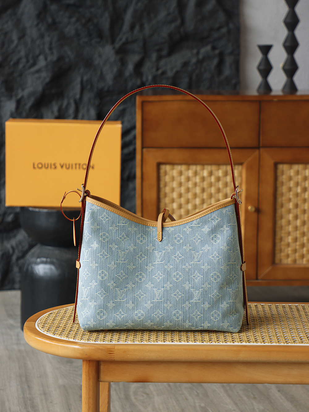 AS斜跨单肩 LOUIS VUITTONNANO LV CarryallSOFT TRUNK Sky  -(Denim)- Handheld and shoulder bag--F0-M11462