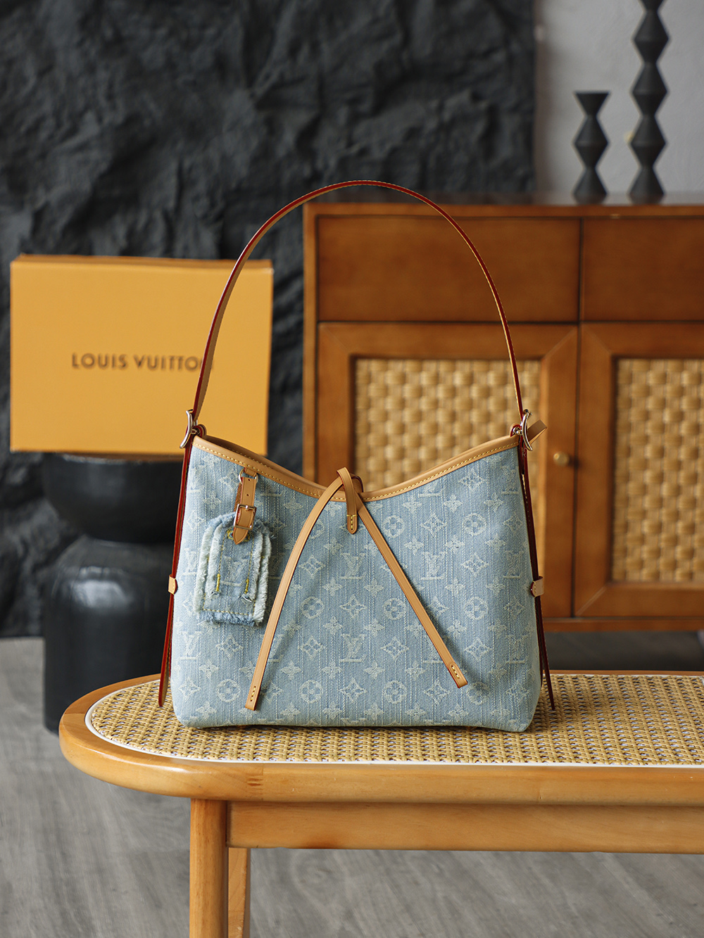 AS斜跨单肩 LOUIS VUITTONNANO LV CarryallSOFT TRUNK Sky  -(Denim)- Handheld and shoulder bag--F0-M11462
