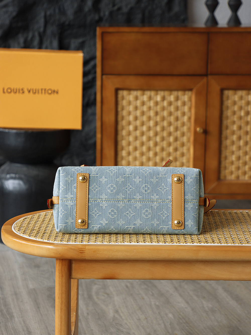 AS斜跨单肩 LOUIS VUITTONNANO LV CarryallSOFT TRUNK Sky  -(Denim)- Handheld and shoulder bag--F0-M11462