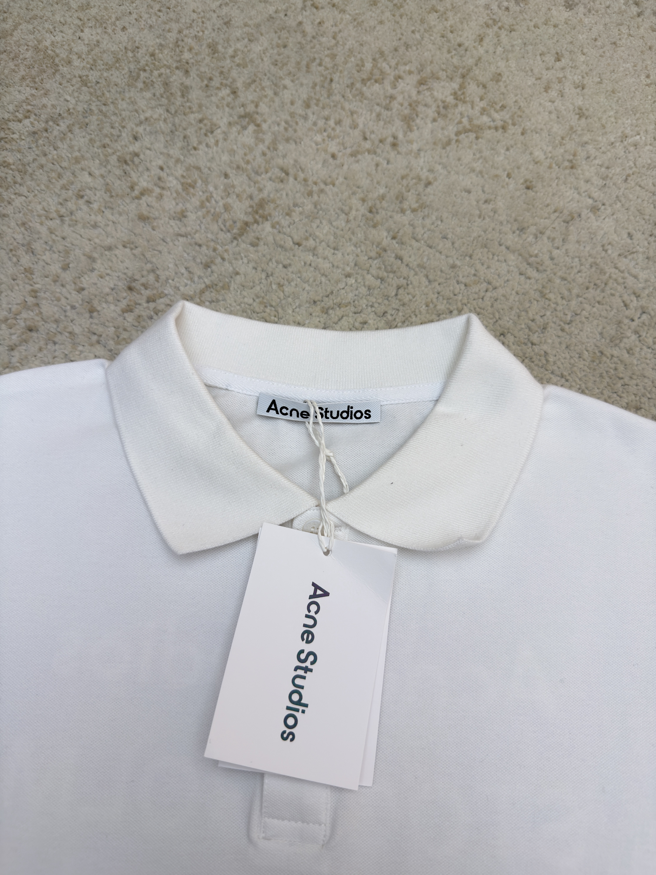 Acne Studios 后背印花徽标翻领衫 Polo衫 长袖 白色 A5