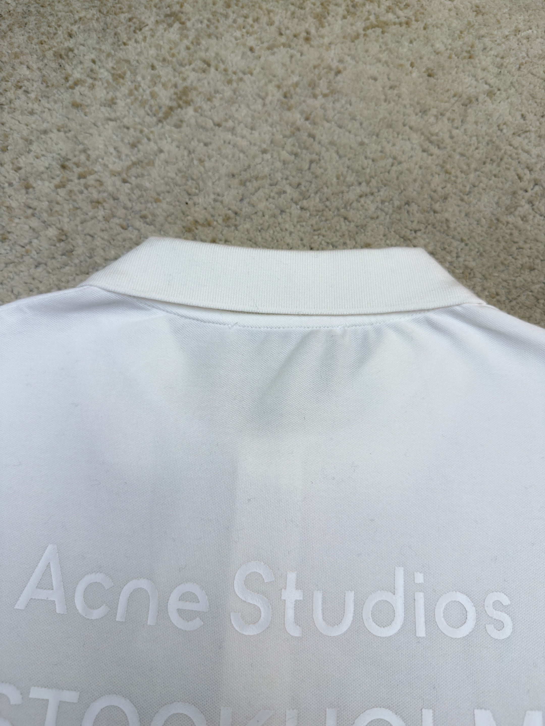 Acne Studios 后背印花徽标翻领衫 Polo衫 长袖 白色 A5