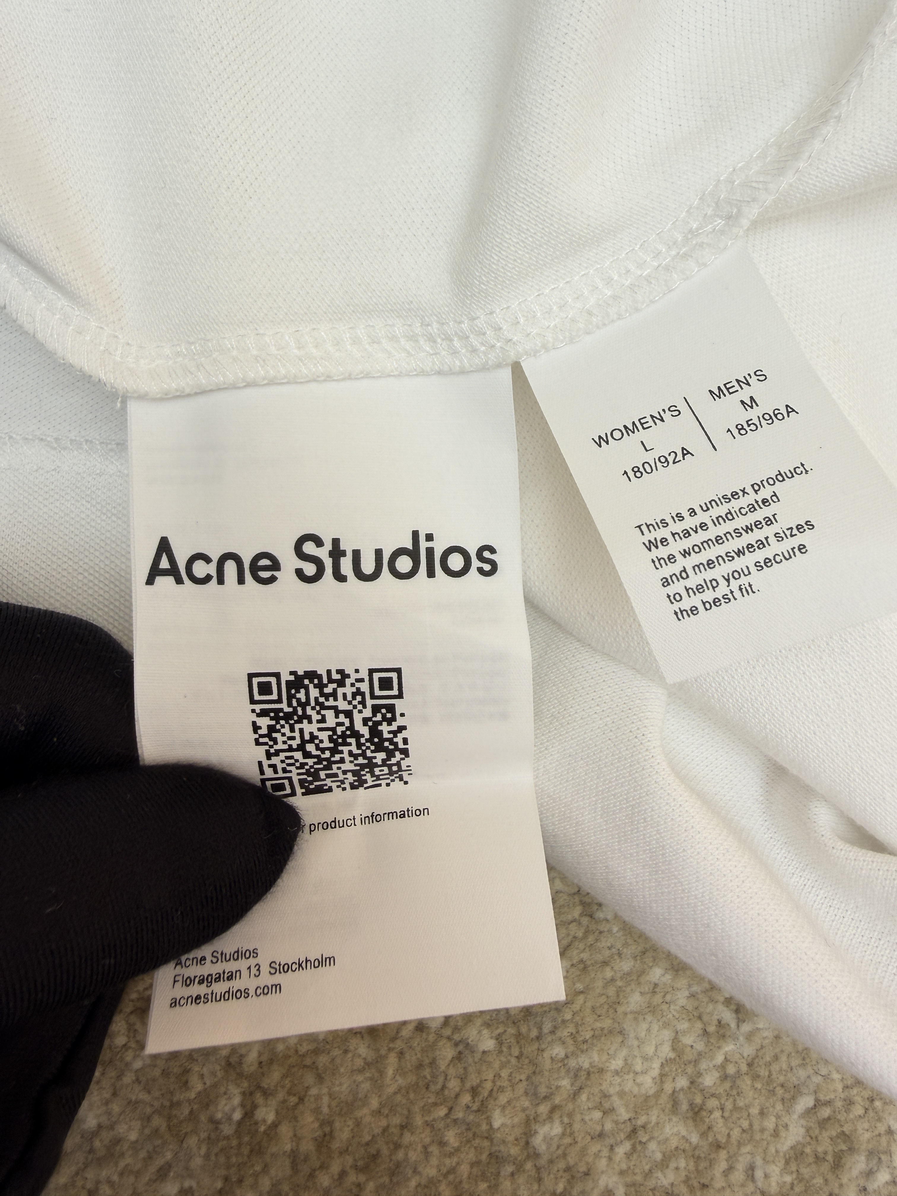 Acne Studios 后背印花徽标翻领衫 Polo衫 长袖 白色 A5