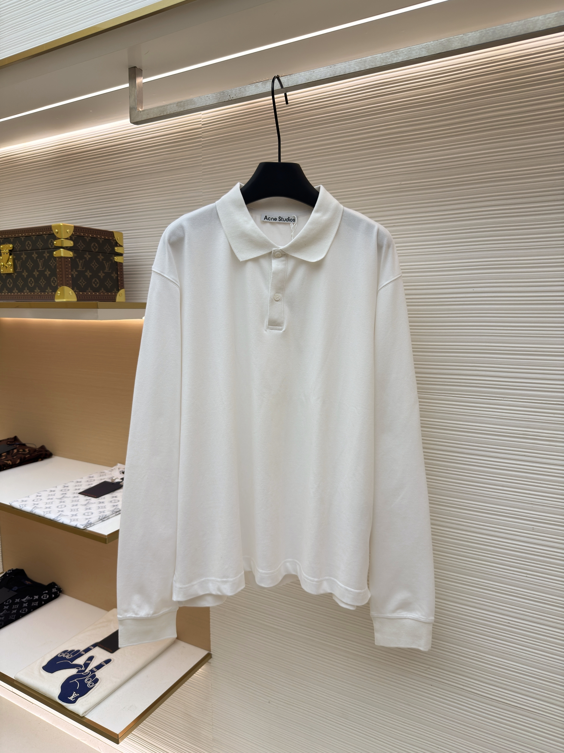 Acne Studios 后背印花徽标翻领衫 Polo衫 长袖 白色 A5