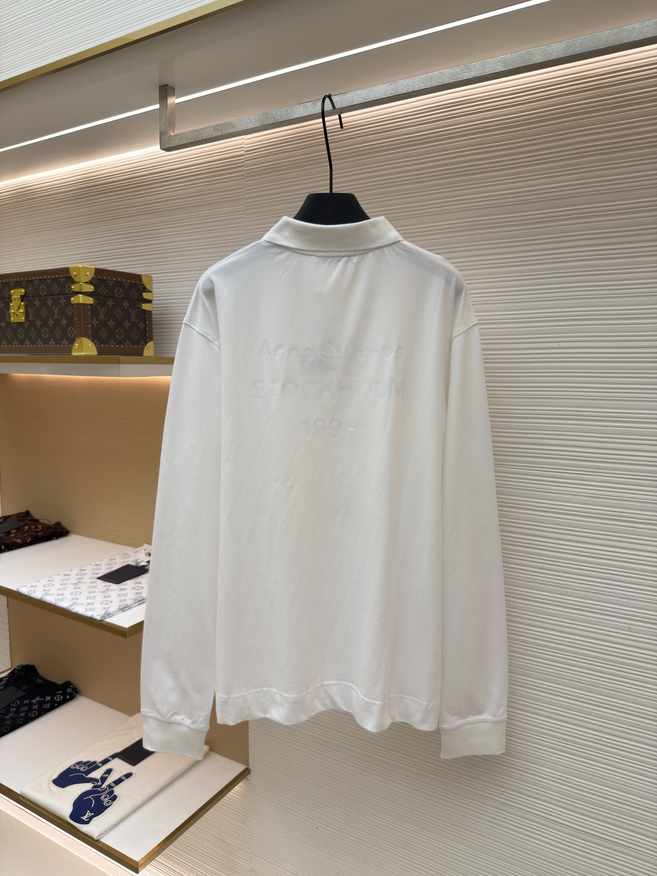 Acne Studios 后背印花徽标翻领衫 Polo衫 长袖 白色 A5
