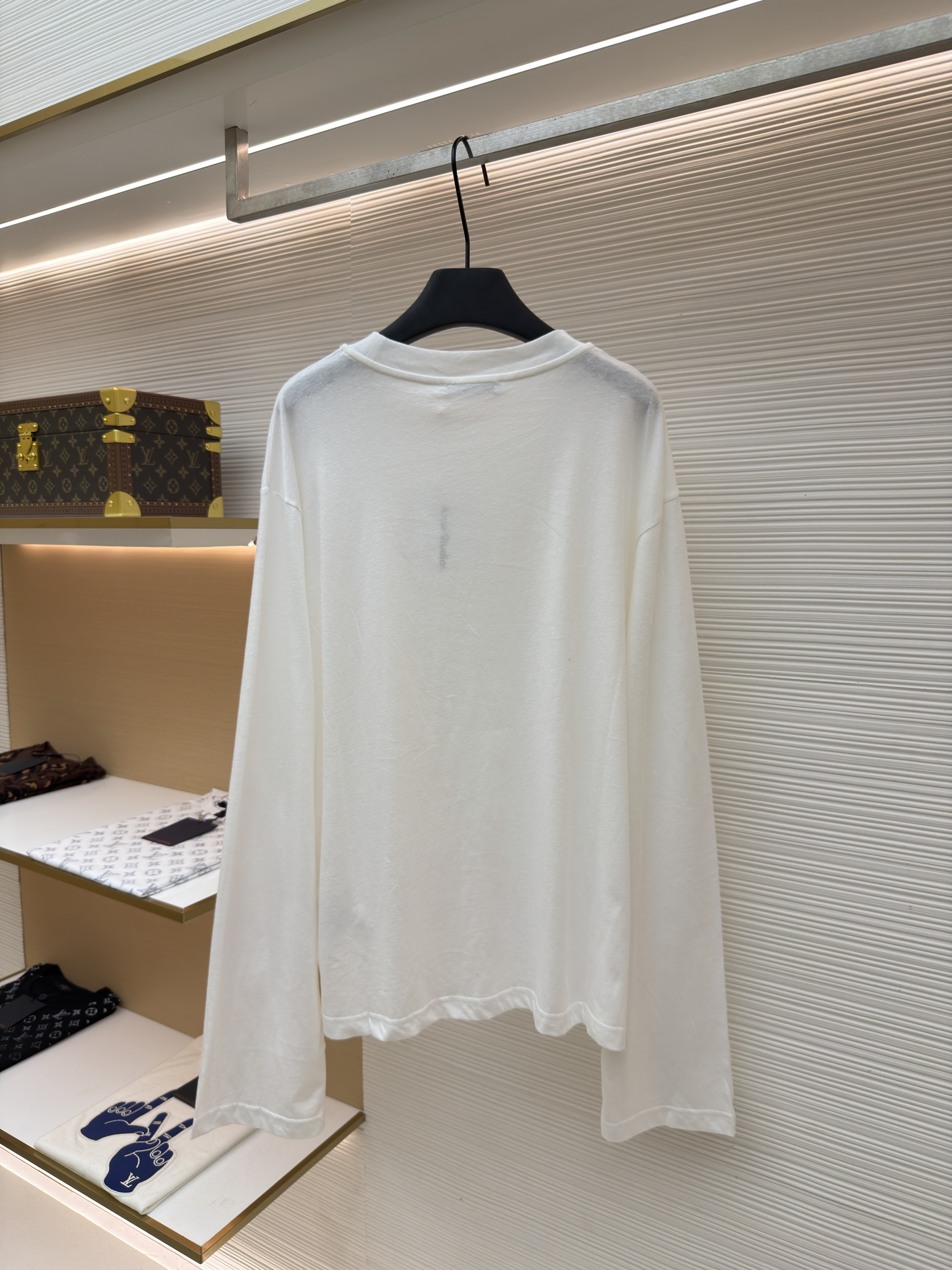 Acne Studios 本白字母圆领T恤 打底衫 长袖 白色 A2