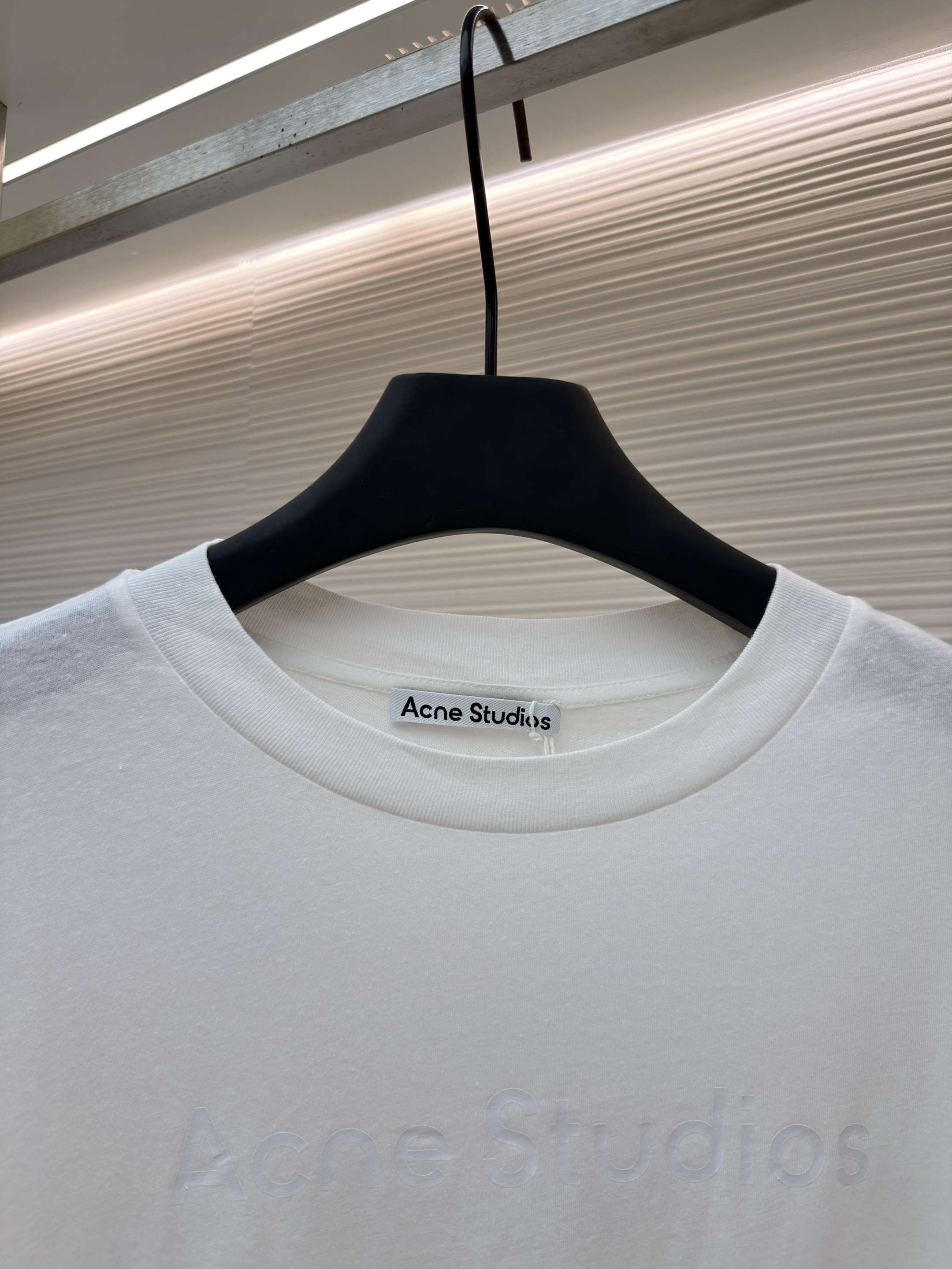 Acne Studios 本白字母圆领T恤 打底衫 长袖 白色 A2