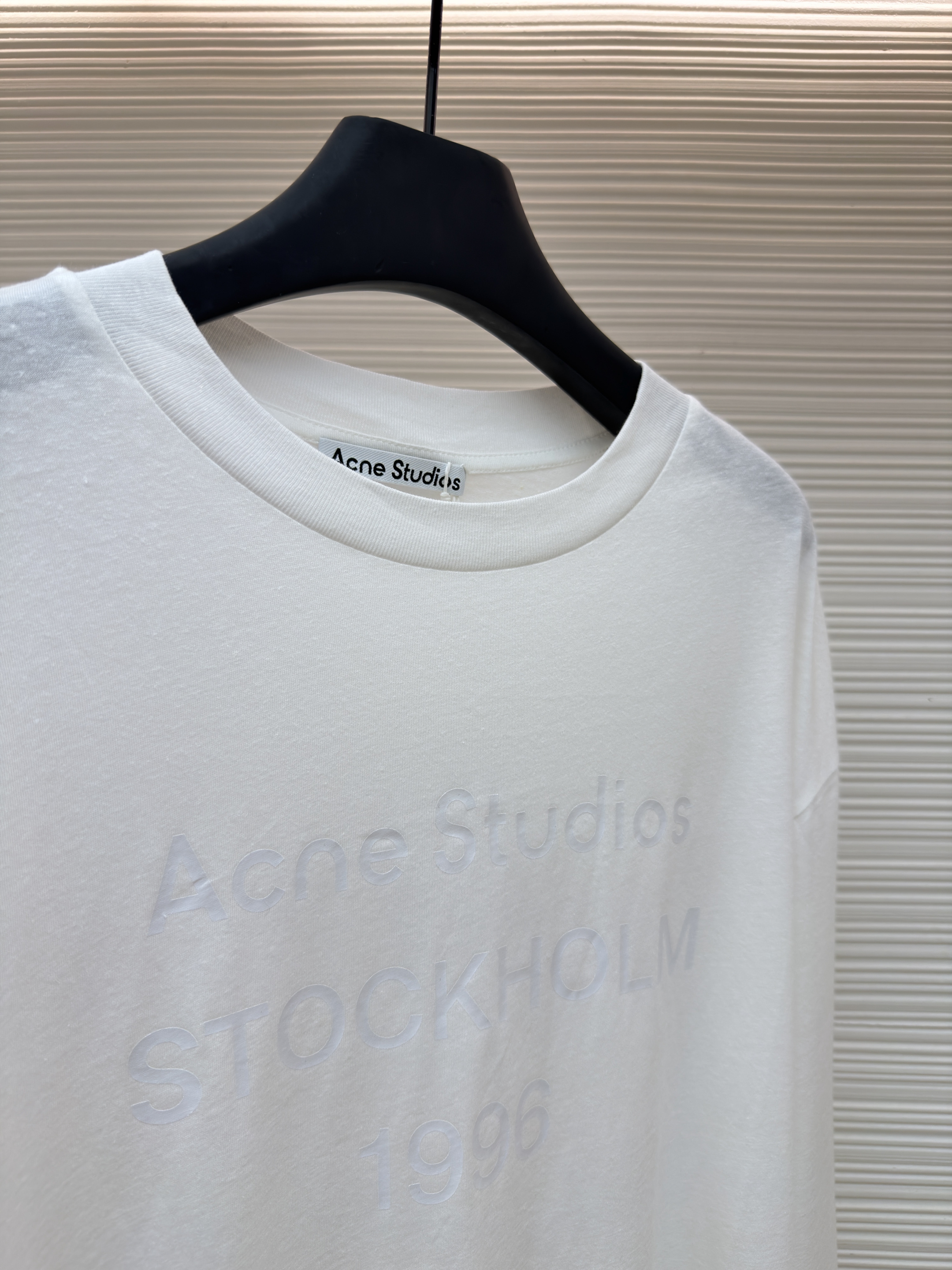 Acne Studios 本白字母圆领T恤 打底衫 长袖 白色 A2