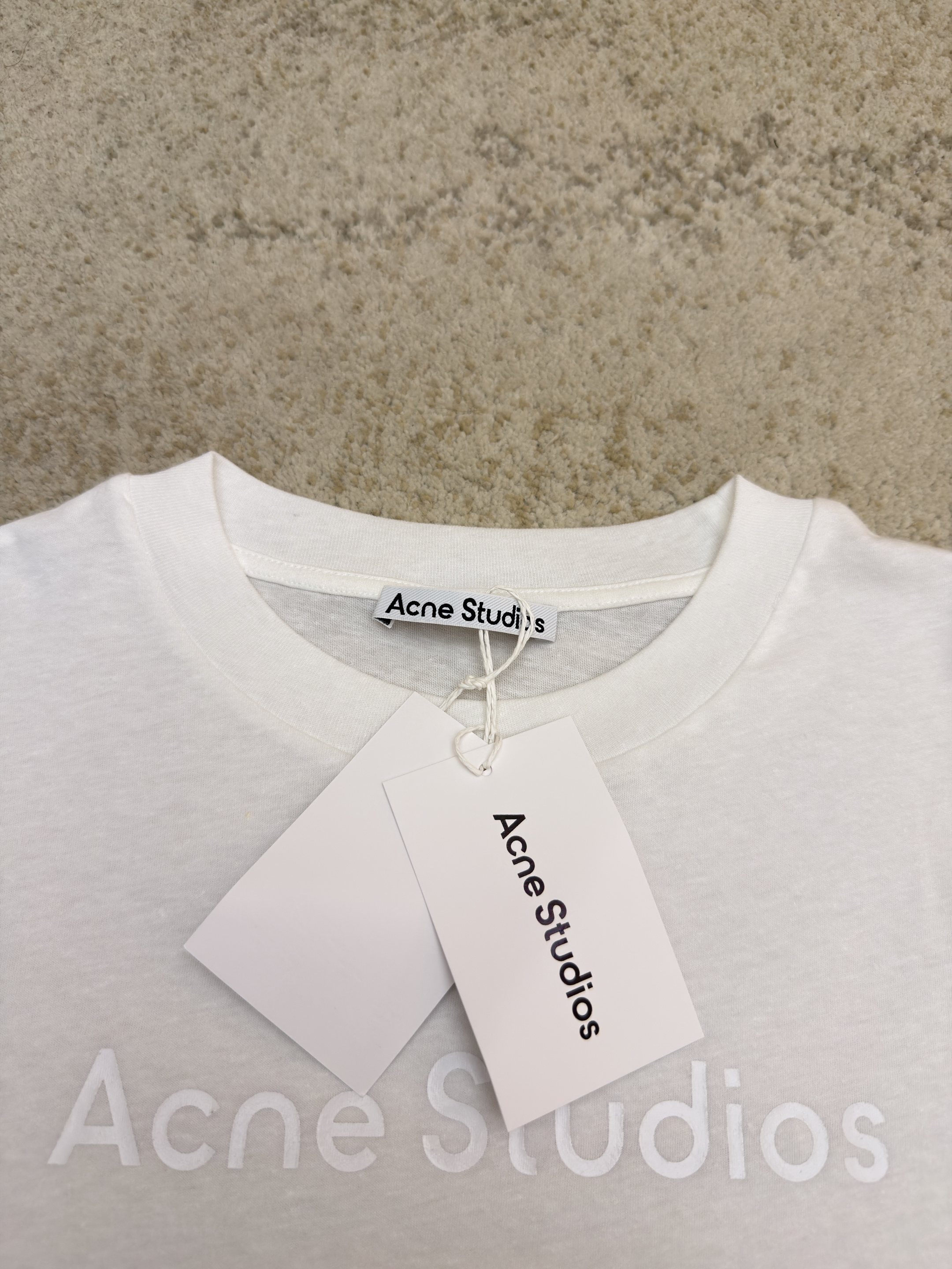 Acne Studios 本白字母圆领T恤 短袖 夏款 白色 A0