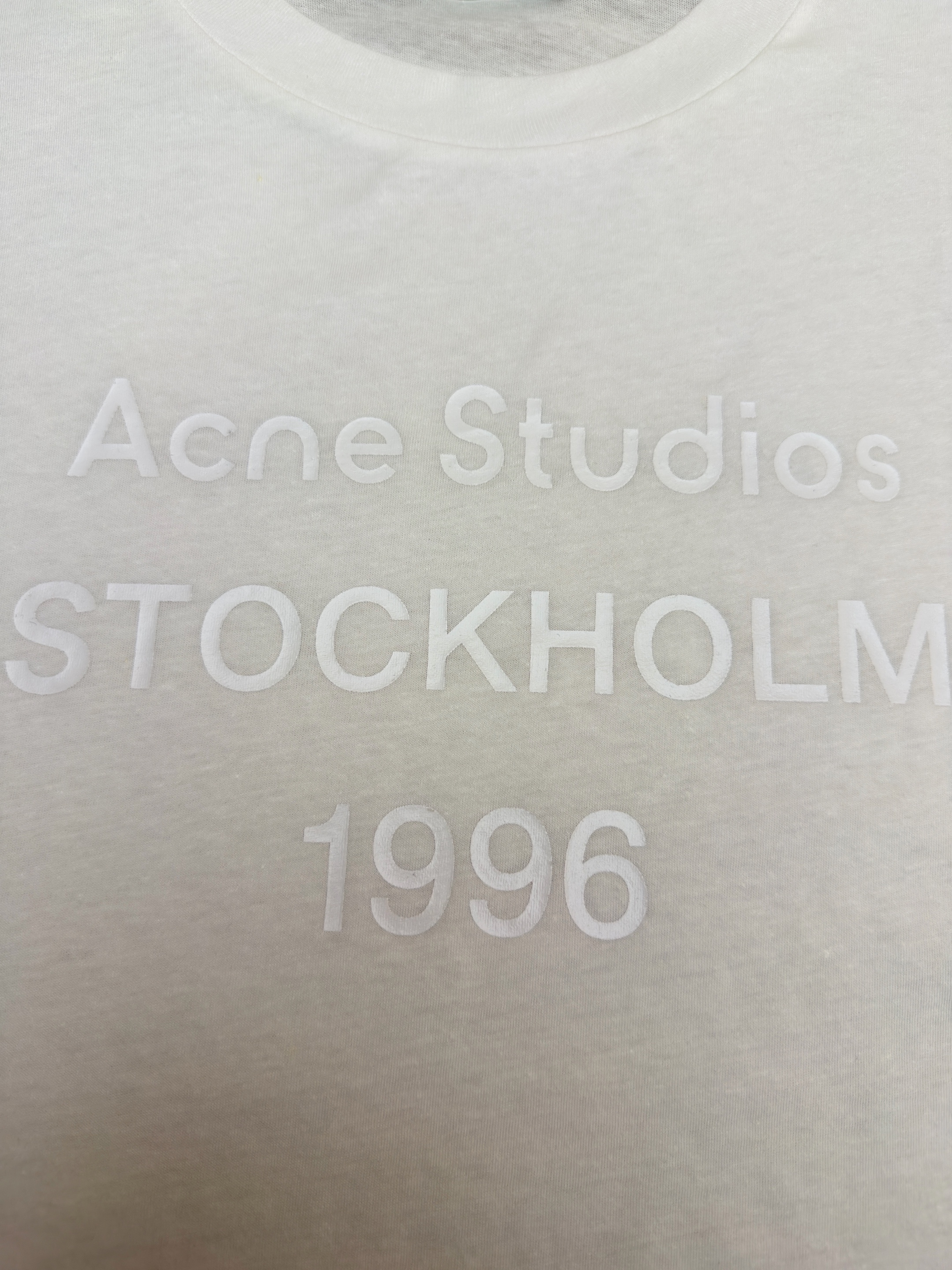 Acne Studios 本白字母圆领T恤 短袖 夏款 白色 A0