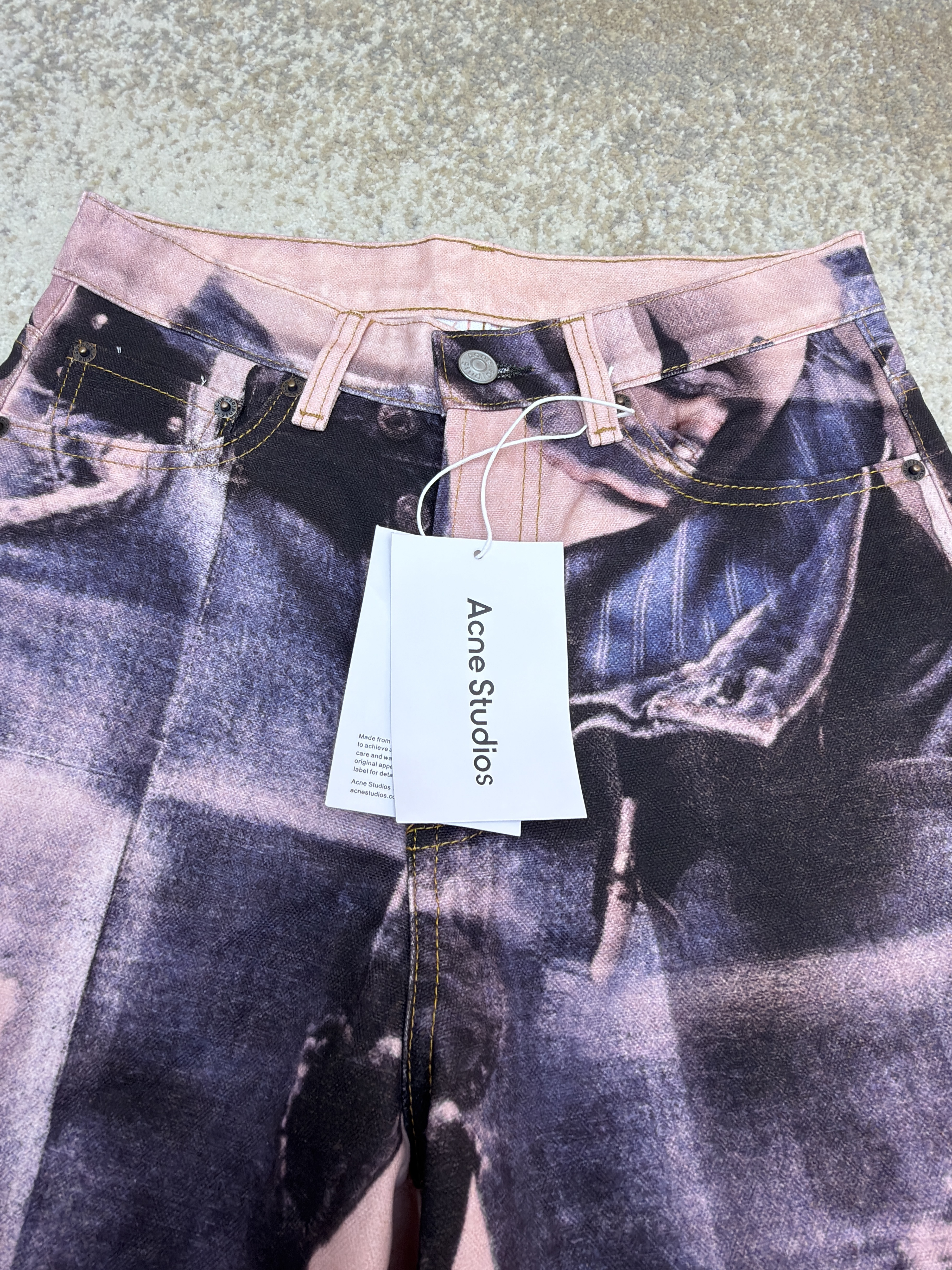 Acne Studios 3D错觉黑粉打印牛仔裤 长裤 裤子 B5