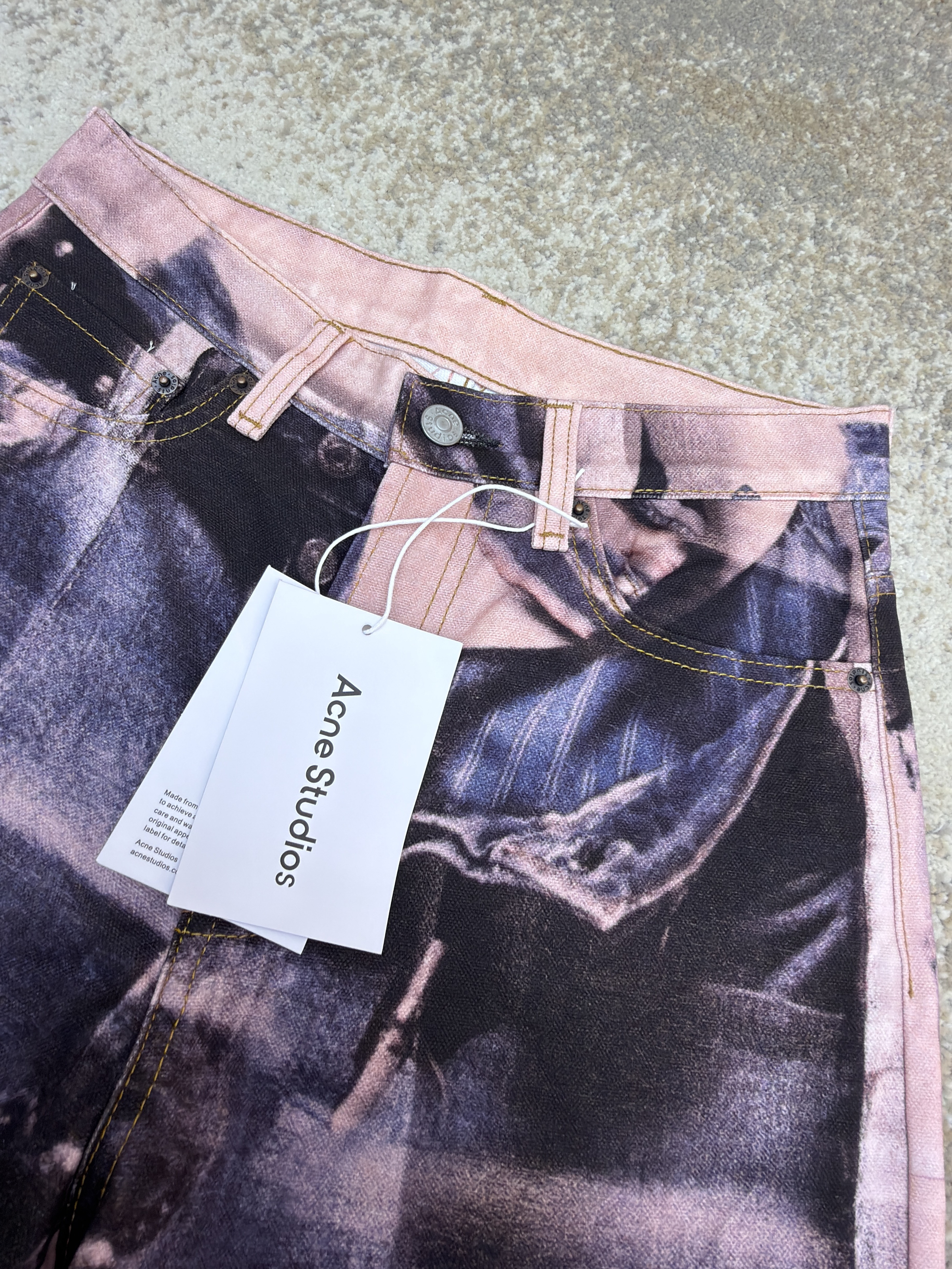 Acne Studios 3D错觉黑粉打印牛仔裤 长裤 裤子 B5