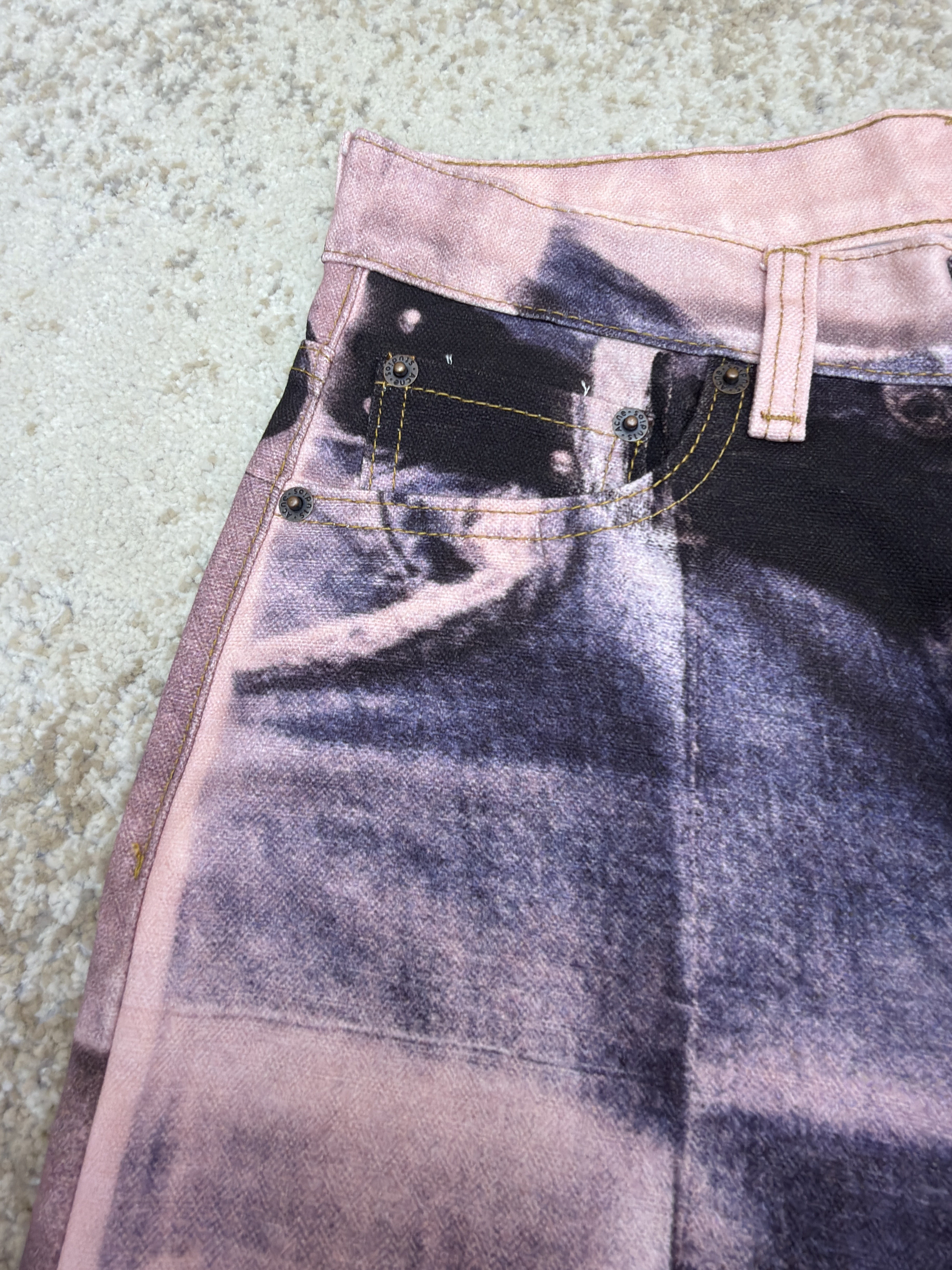Acne Studios 3D错觉黑粉打印牛仔裤 长裤 裤子 B5