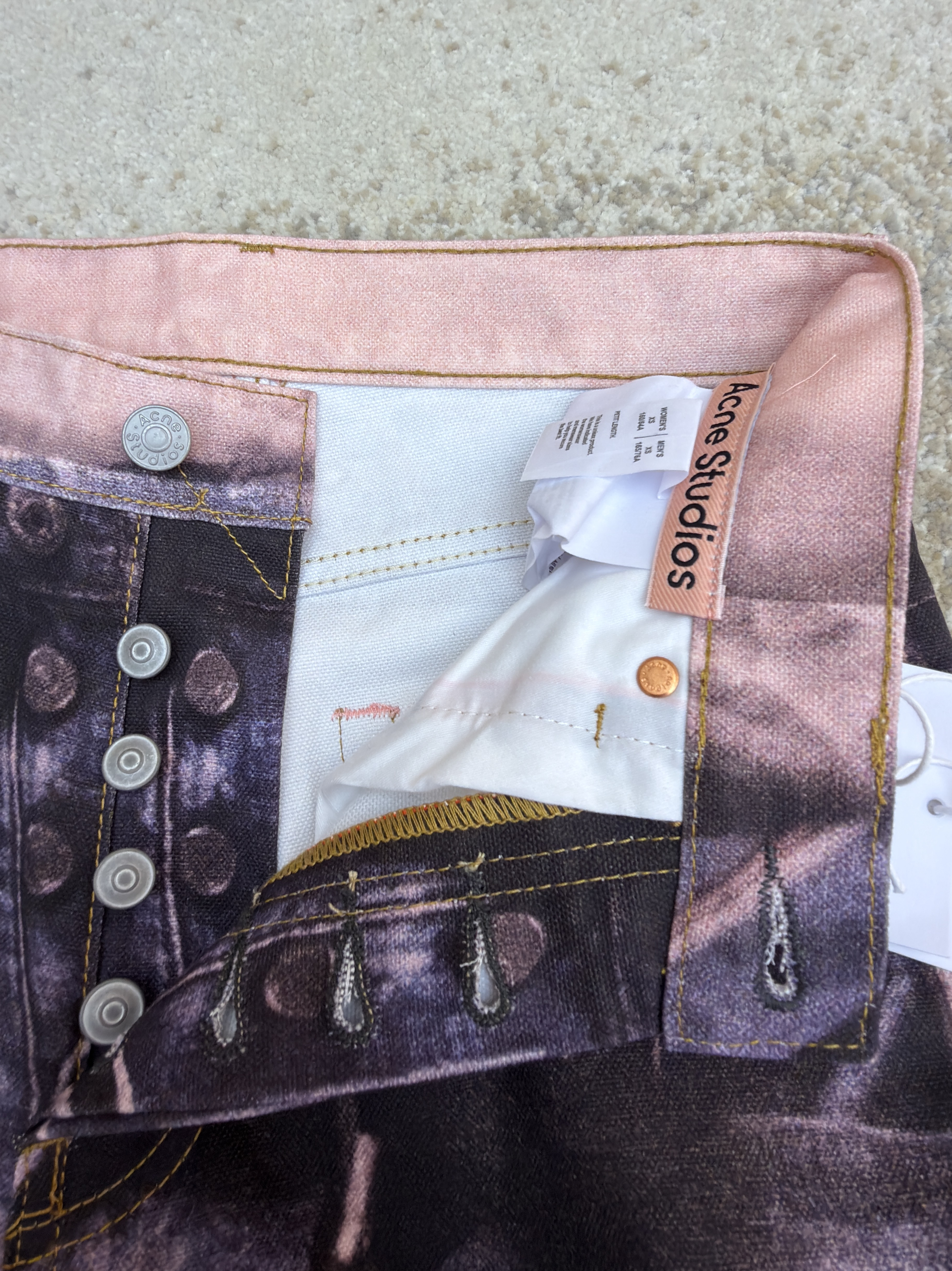 Acne Studios 3D错觉黑粉打印牛仔裤 长裤 裤子 B5