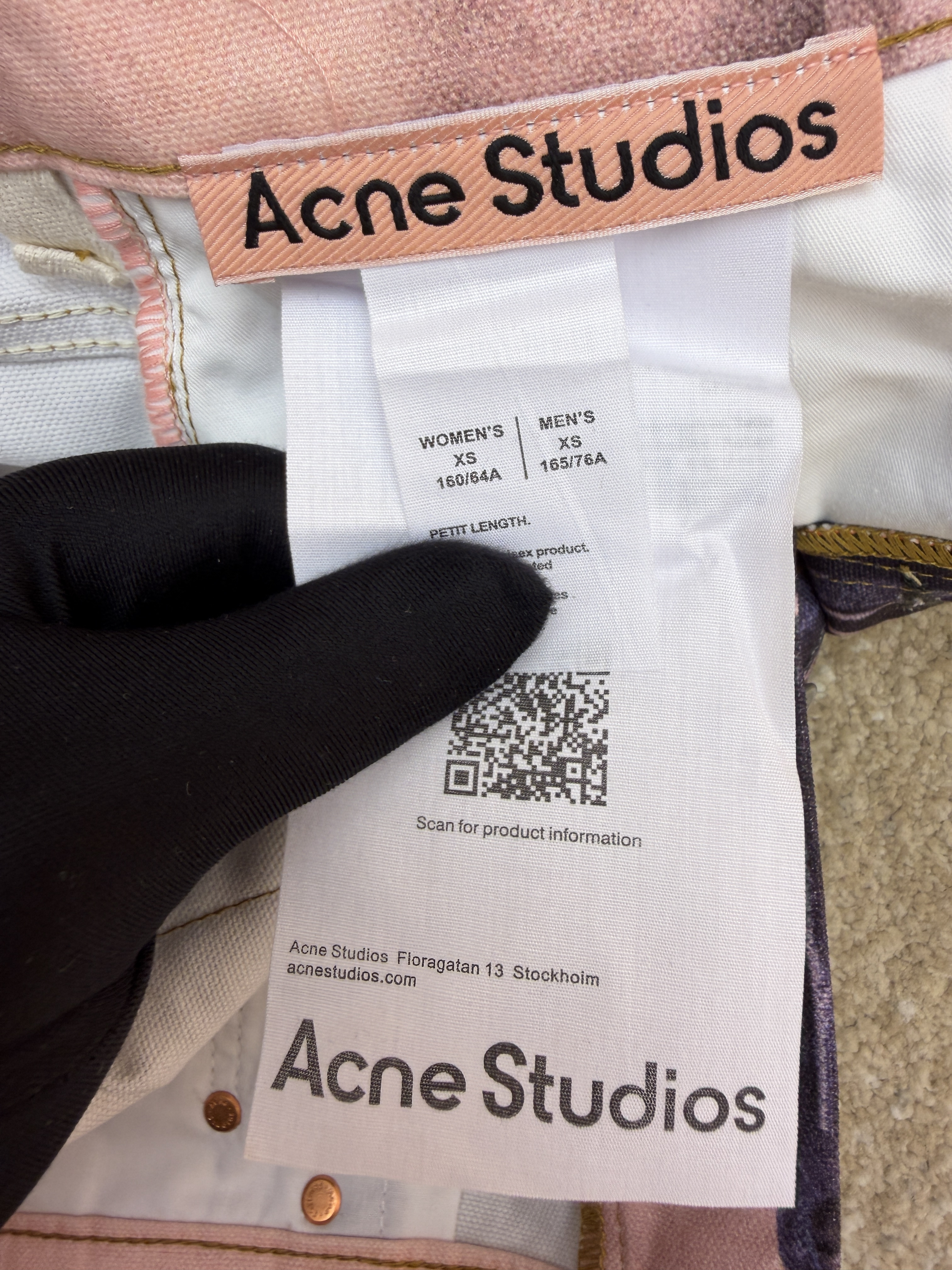 Acne Studios 3D错觉黑粉打印牛仔裤 长裤 裤子 B5