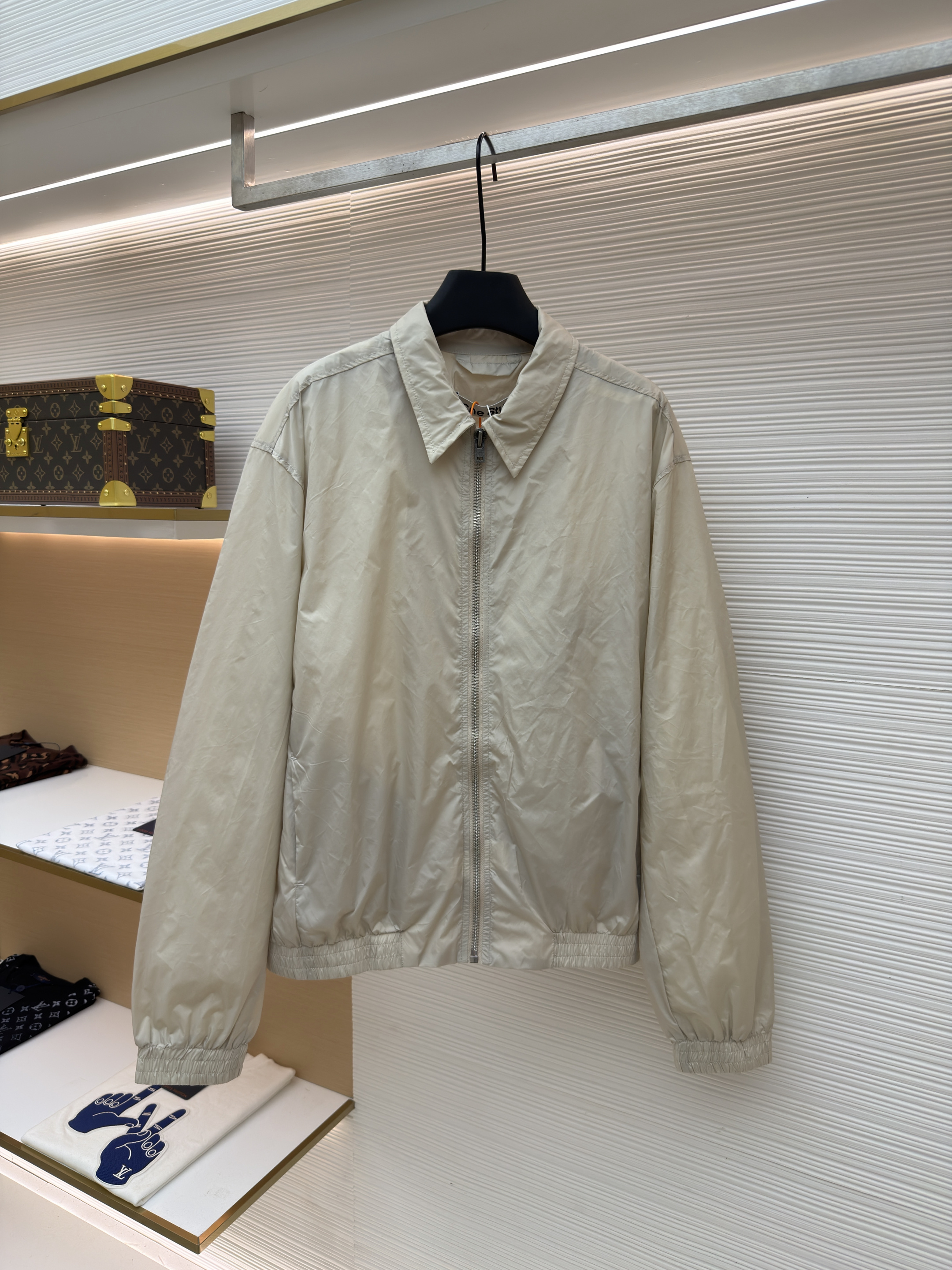 Acne Studios 徽标尼龙拉链夹克 外套 秋冬 长袖 杏色 B5