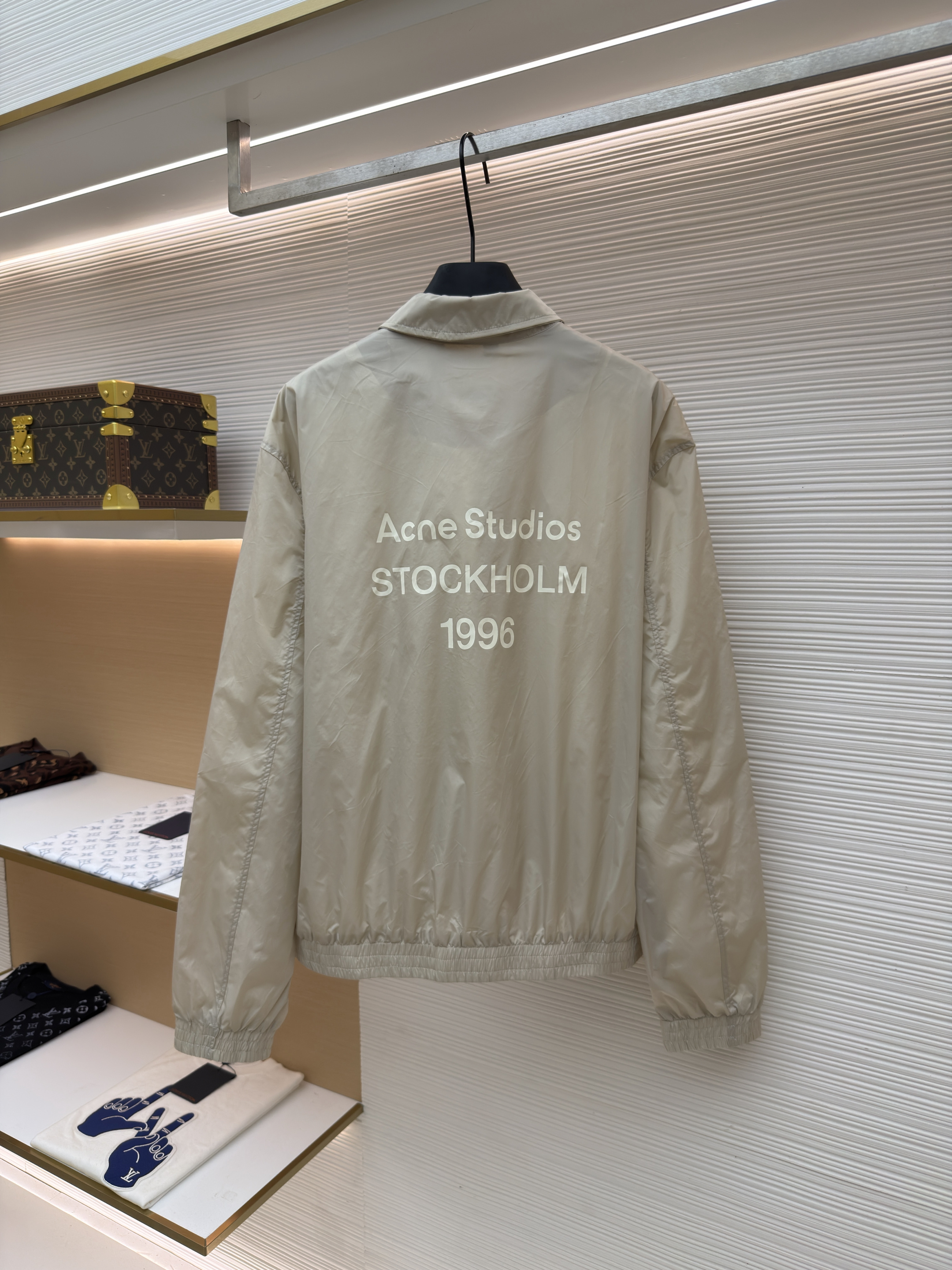 Acne Studios 徽标尼龙拉链夹克 外套 秋冬 长袖 杏色 B5