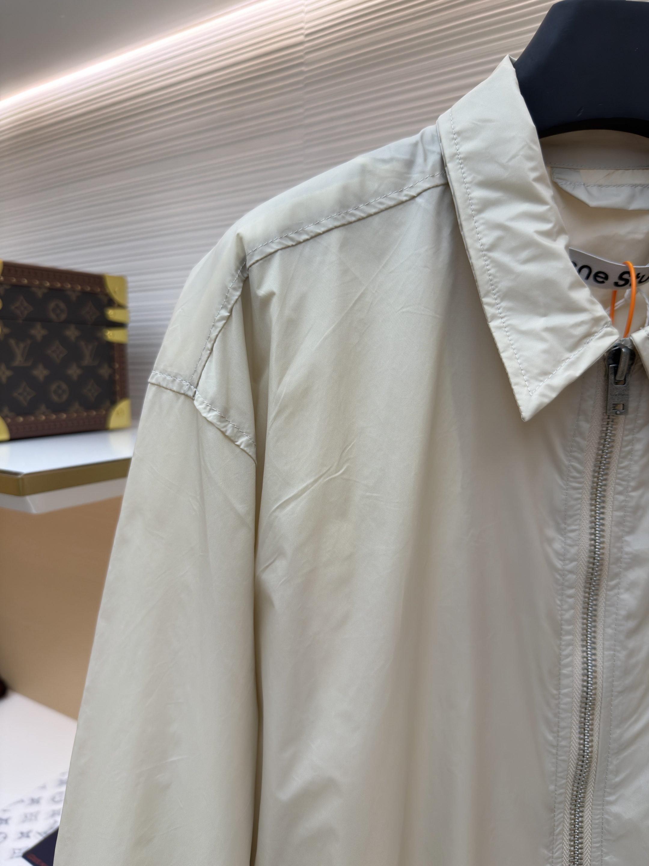 Acne Studios 徽标尼龙拉链夹克 外套 秋冬 长袖 杏色 B5