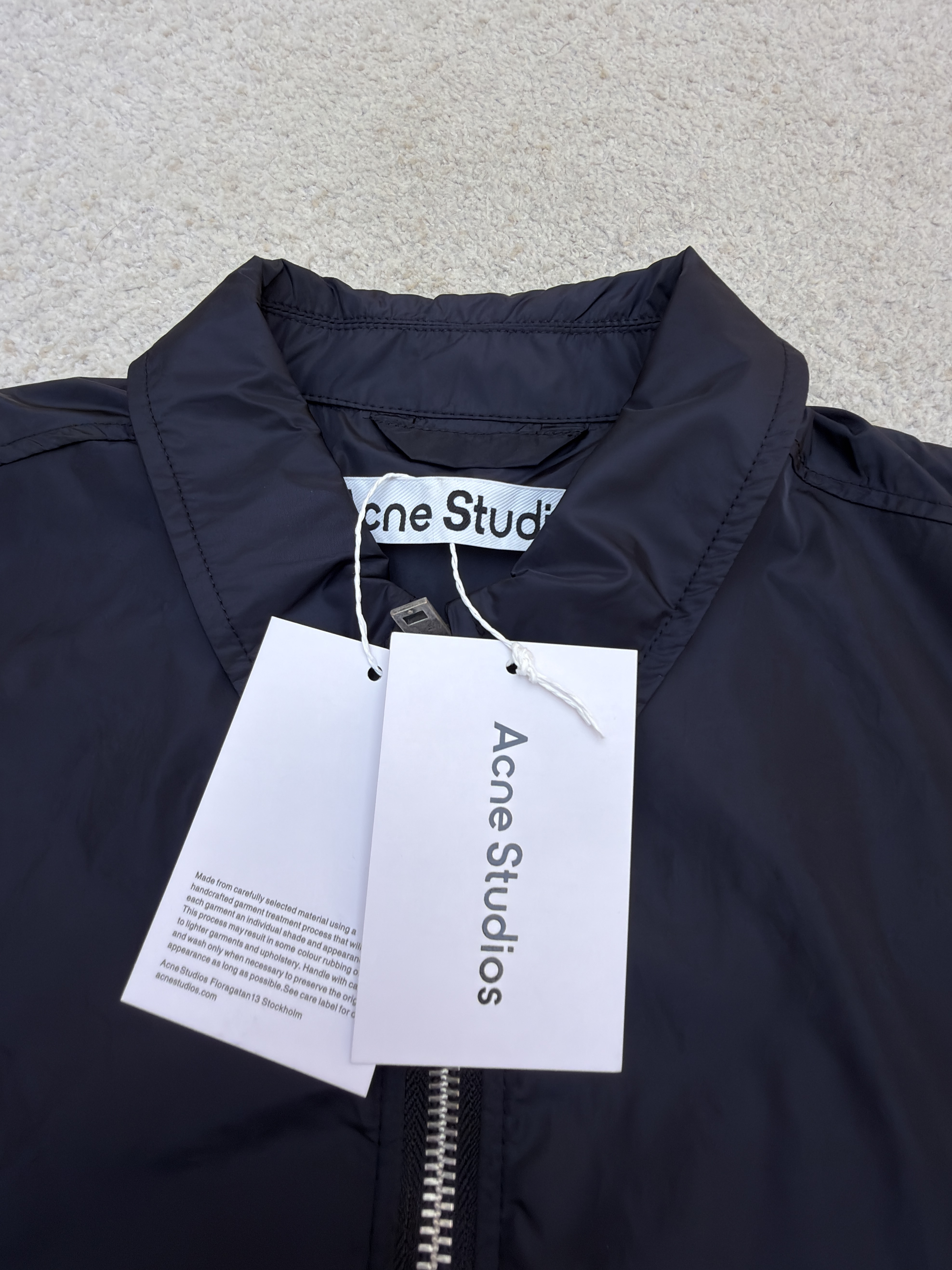 Acne Studios 徽标尼龙拉链夹克 外套 秋冬 长袖 黑色 B5