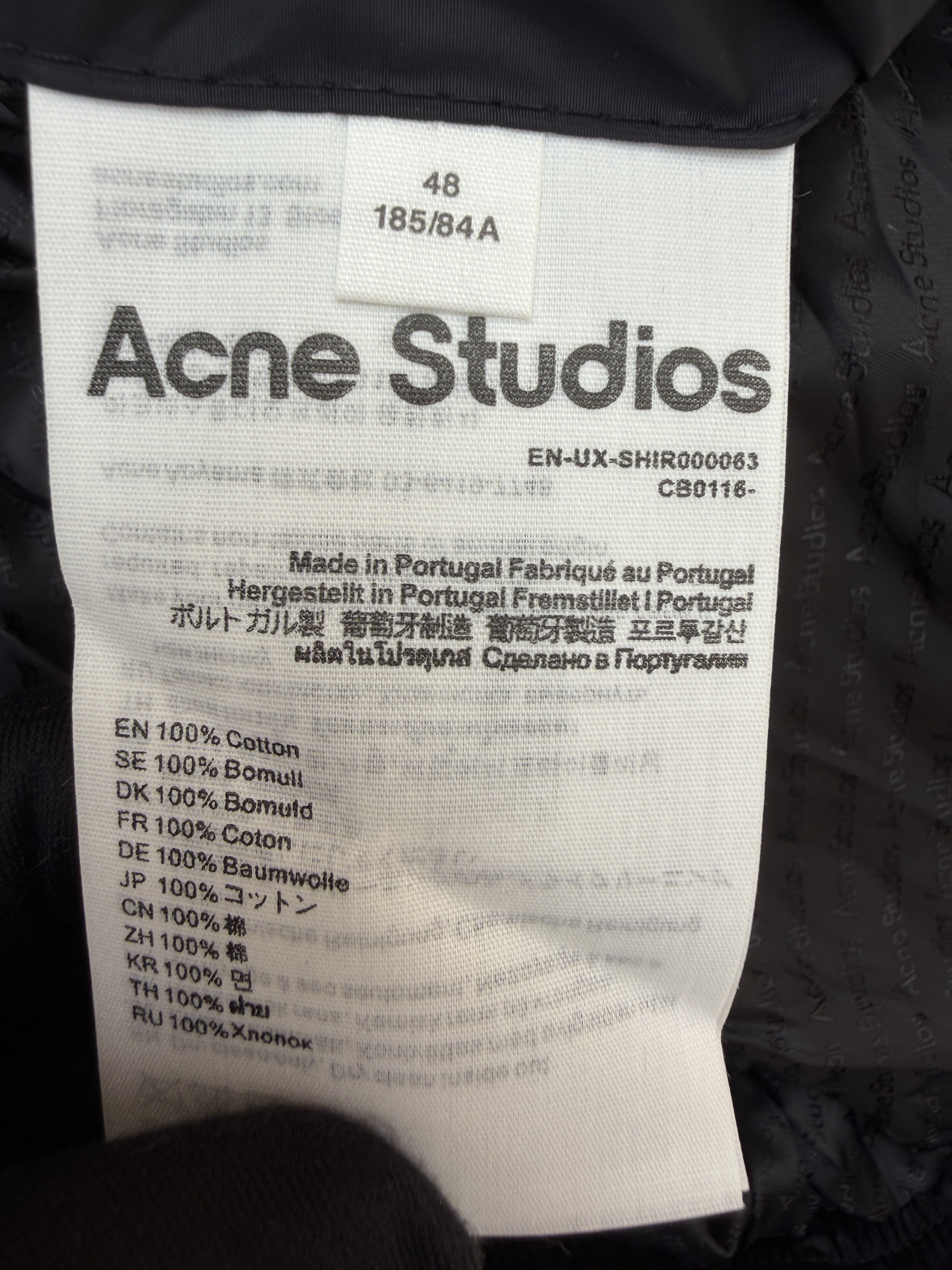 Acne Studios 徽标尼龙拉链夹克 外套 秋冬 长袖 黑色 B5