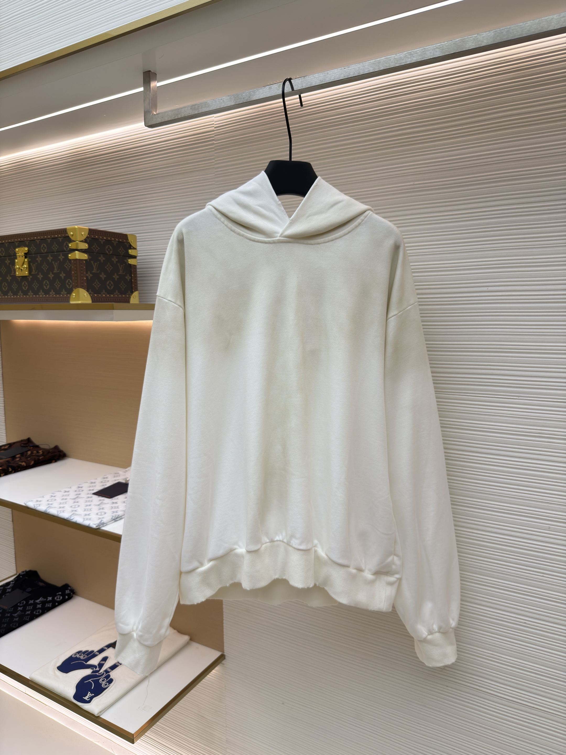 Acne Studios 喷绘做旧徽标连帽卫衣 连帽衫 外套 长袖 白色 B0