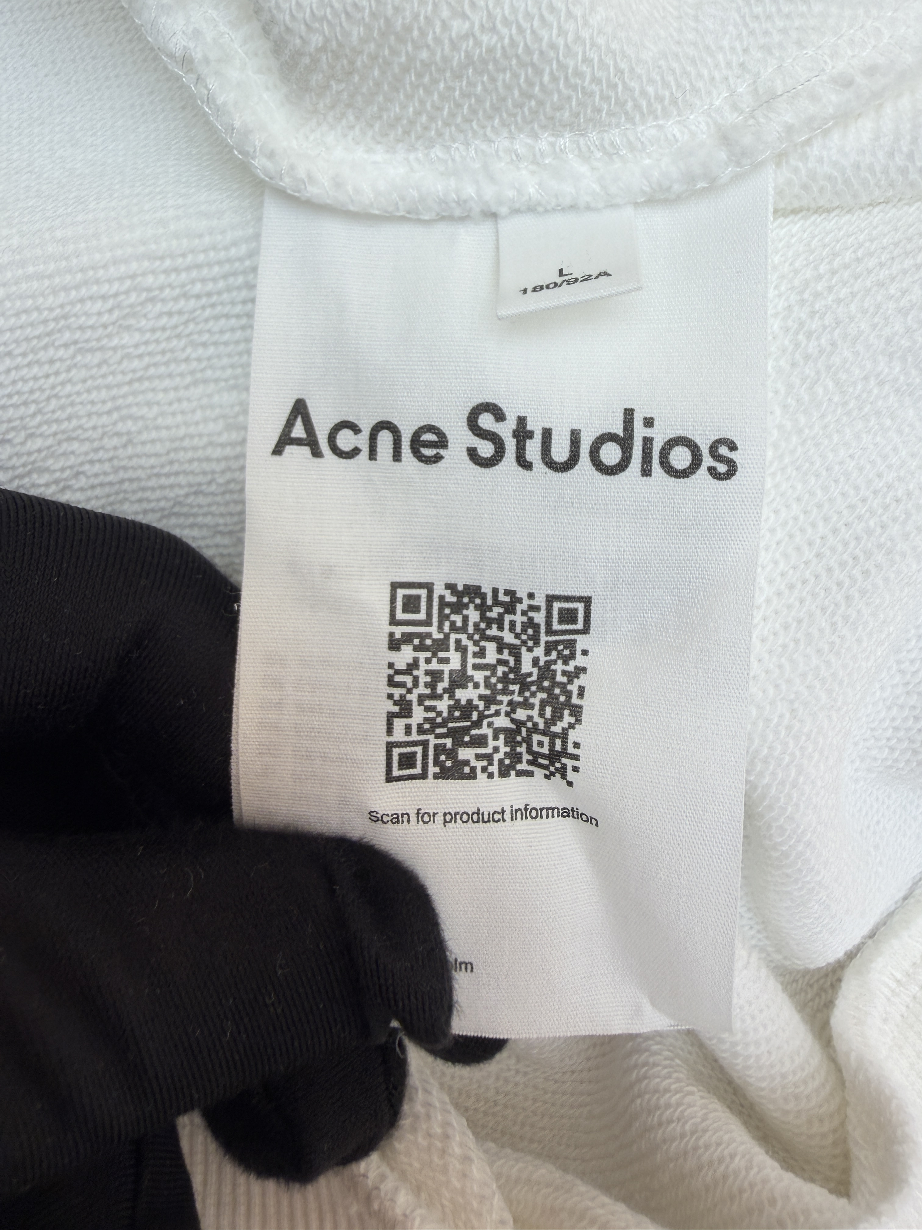 Acne Studios 喷绘做旧徽标连帽卫衣 连帽衫 外套 长袖 白色 B0