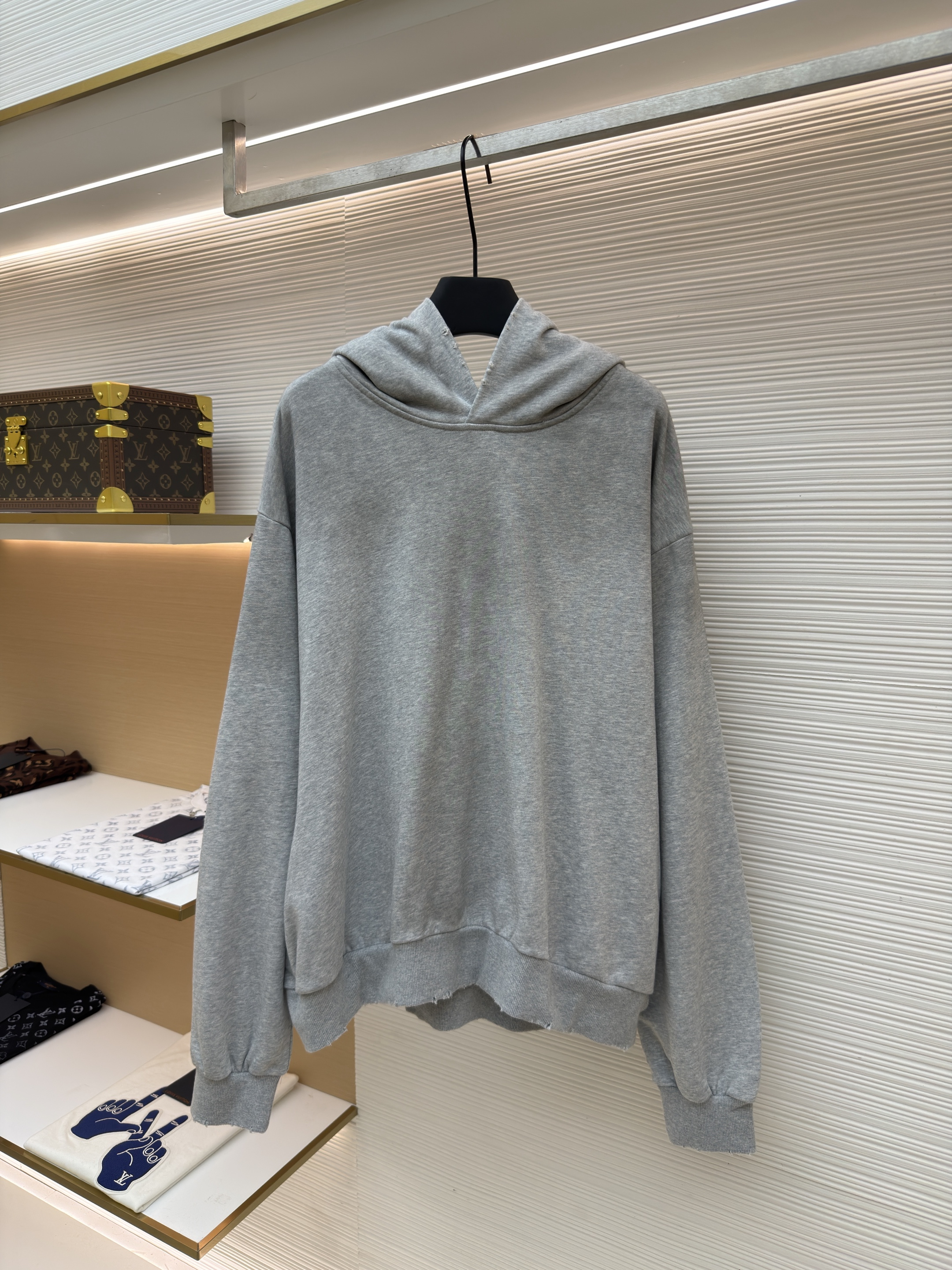 Acne Studios 喷绘做旧徽标连帽卫衣 连帽衫 外套 长袖 灰色 B0