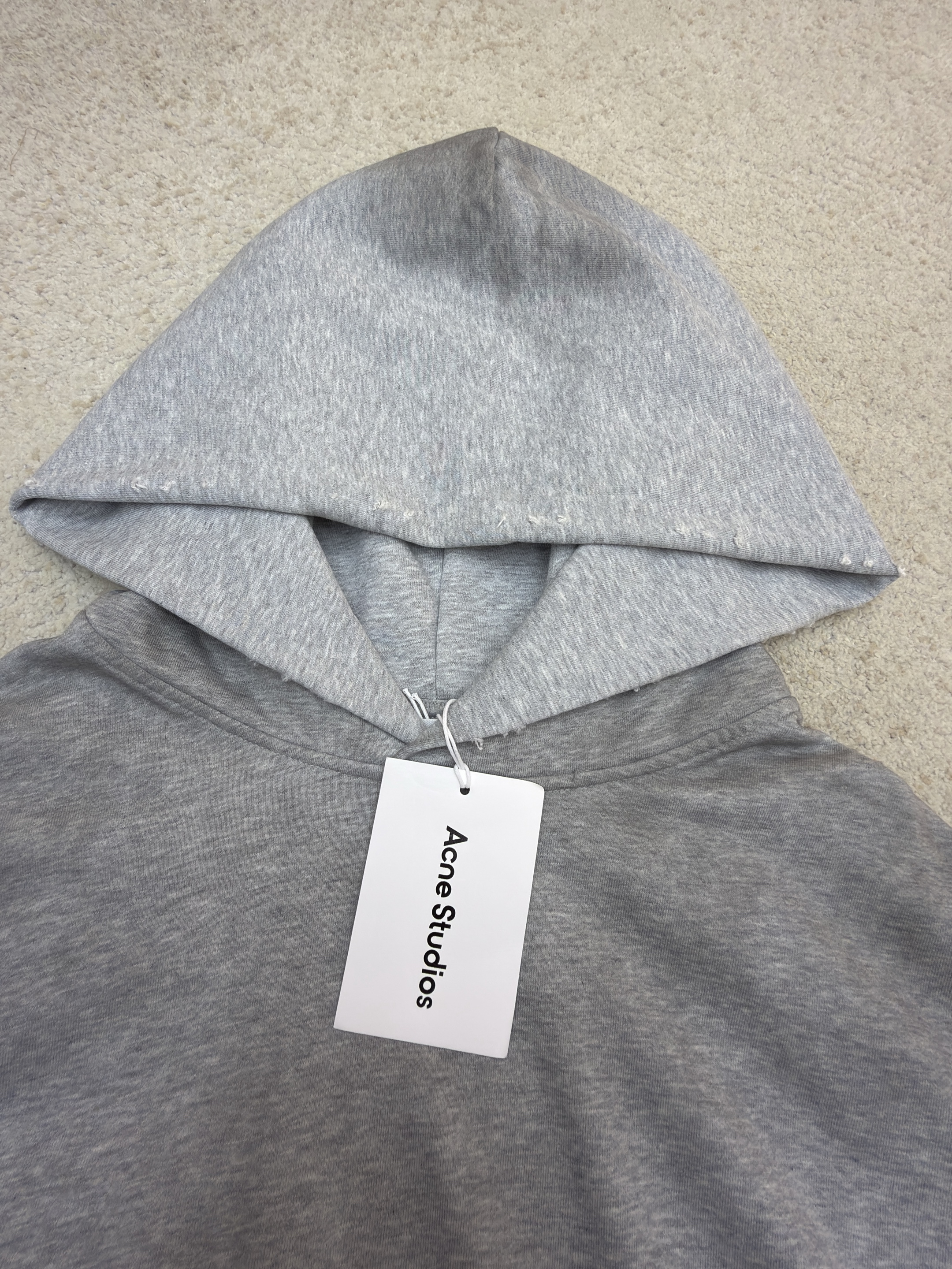 Acne Studios 喷绘做旧徽标连帽卫衣 连帽衫 外套 长袖 灰色 B0