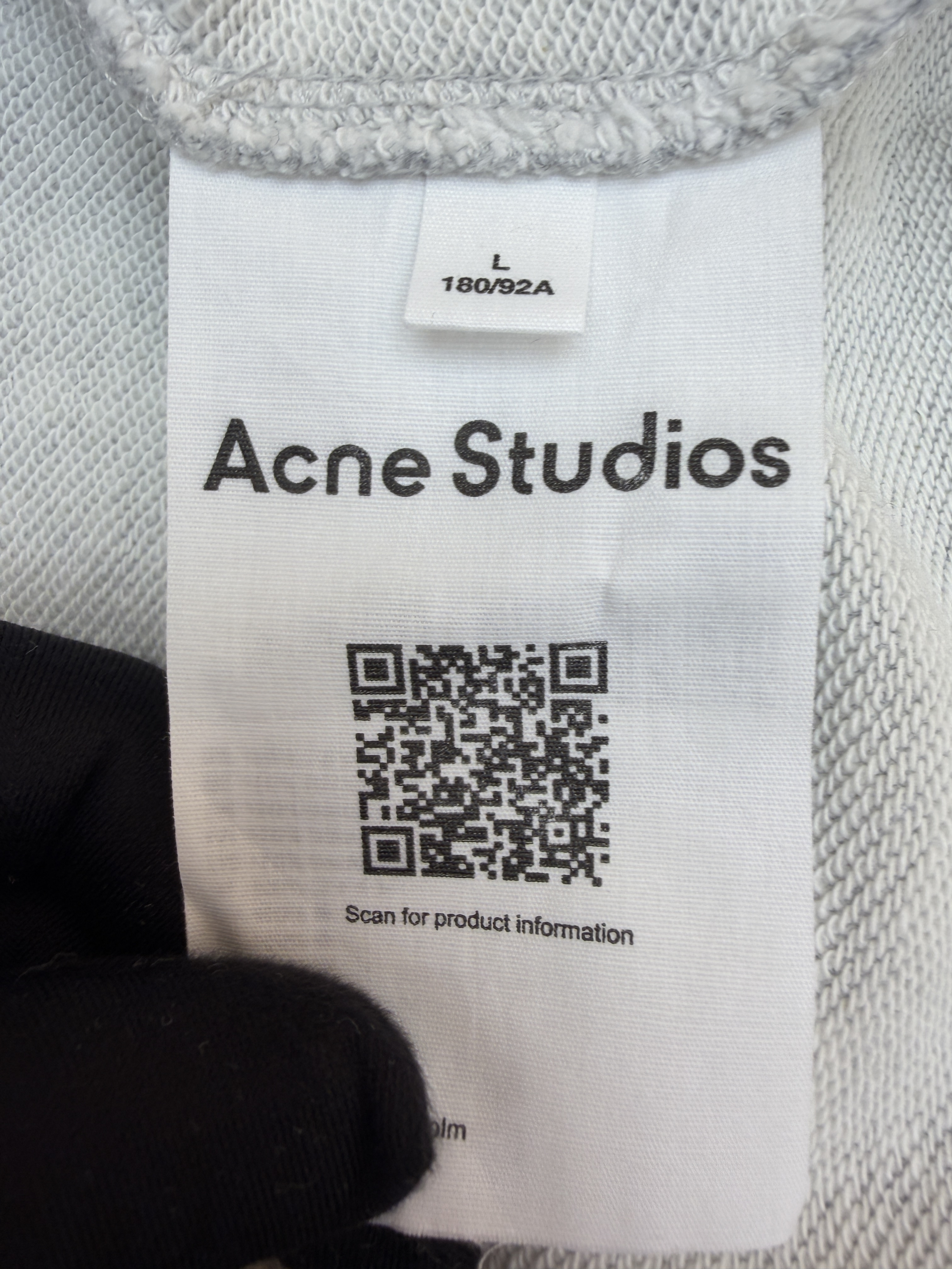 Acne Studios 喷绘做旧徽标连帽卫衣 连帽衫 外套 长袖 灰色 B0