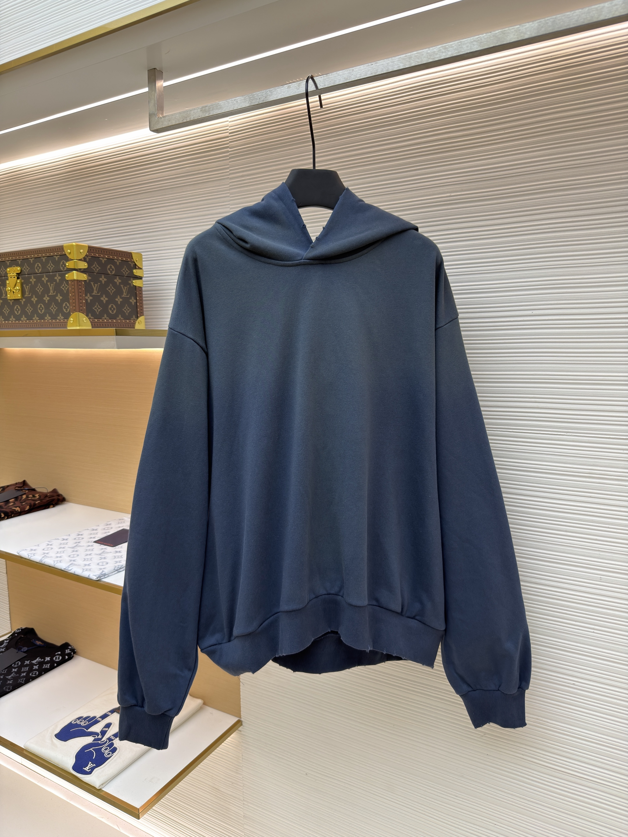 Acne Studios 喷绘做旧徽标连帽卫衣 连帽衫 外套 长袖 蓝色 B0