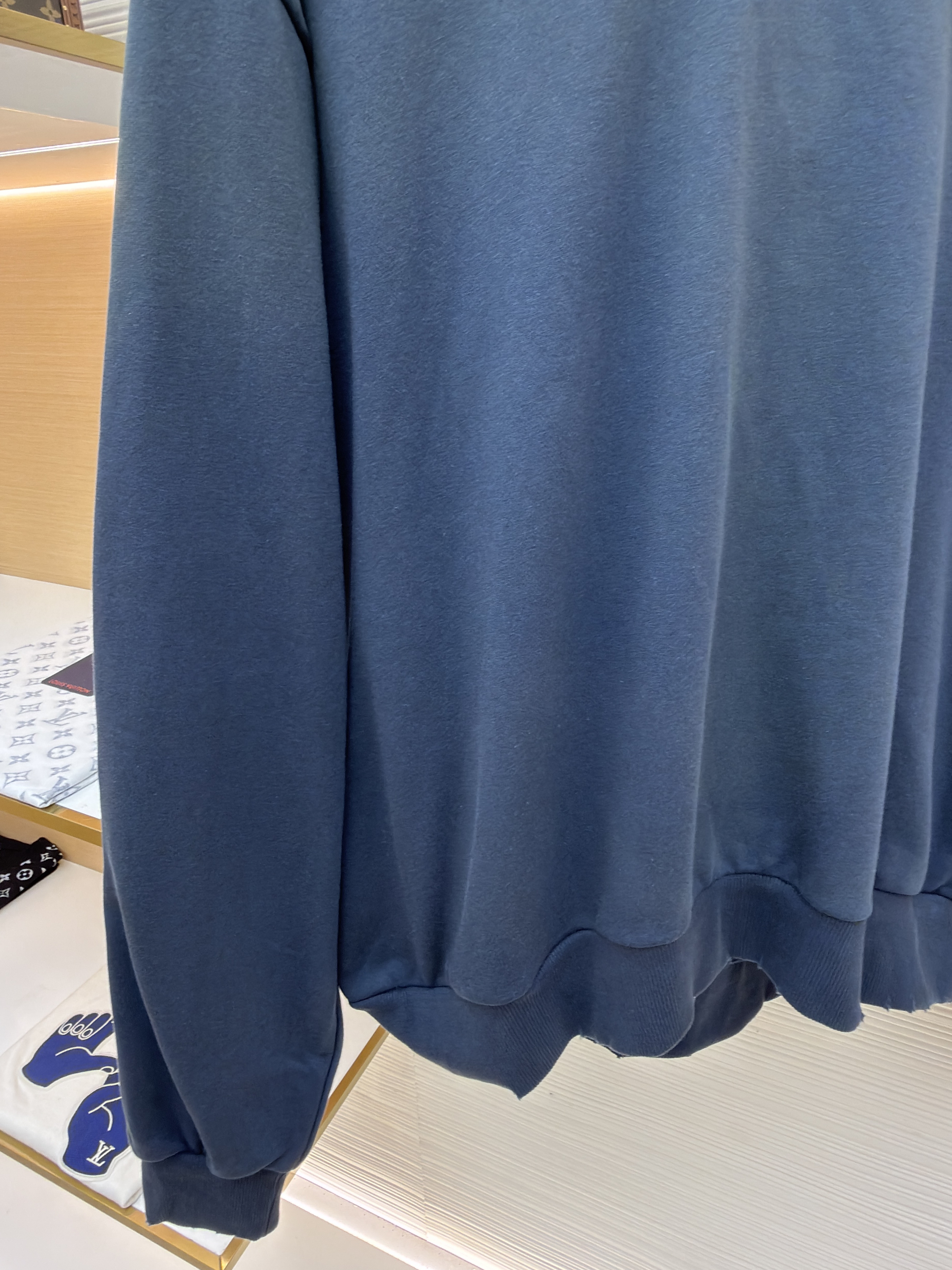 Acne Studios 喷绘做旧徽标连帽卫衣 连帽衫 外套 长袖 蓝色 B0