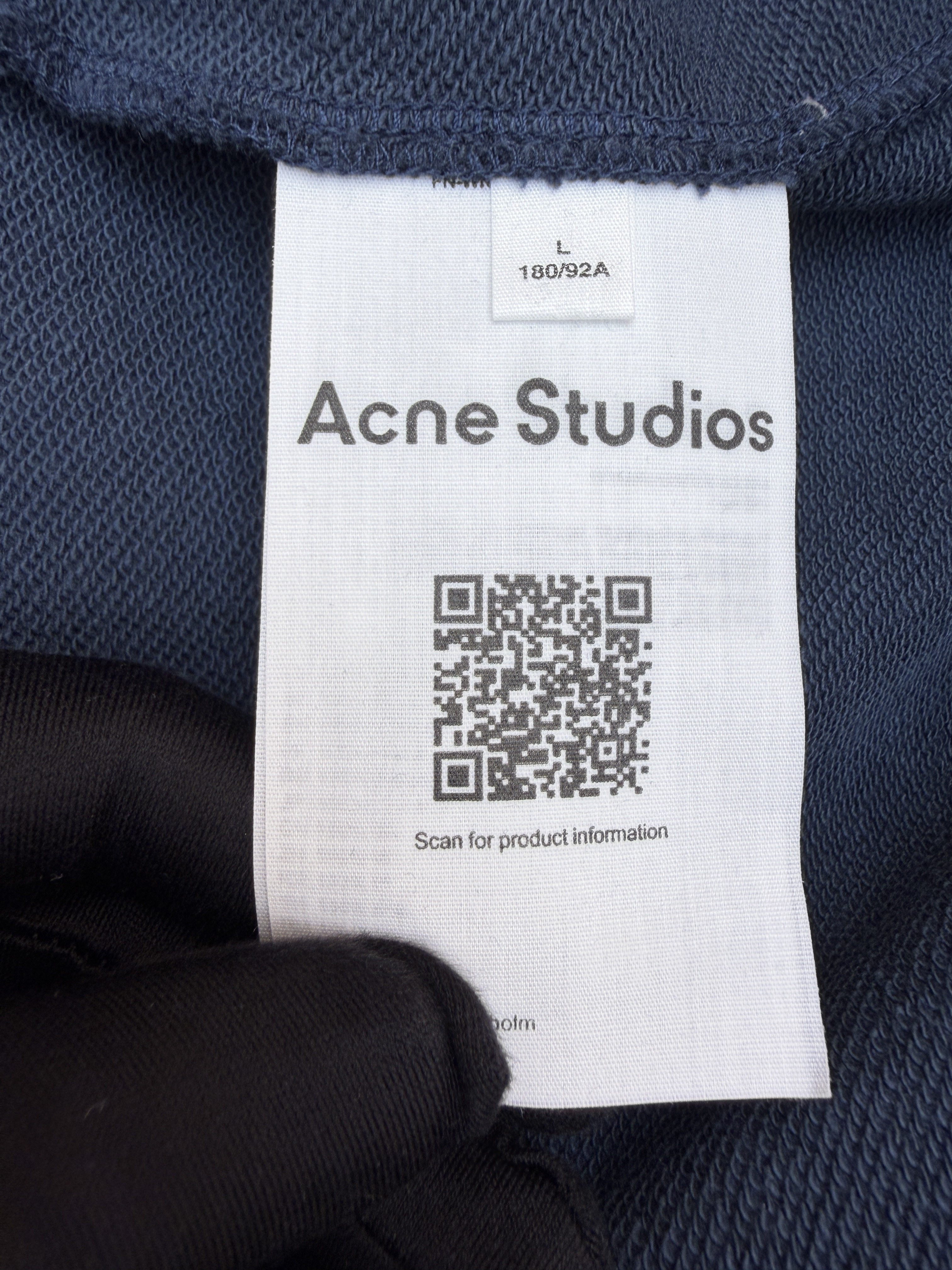 Acne Studios 喷绘做旧徽标连帽卫衣 连帽衫 外套 长袖 蓝色 B0