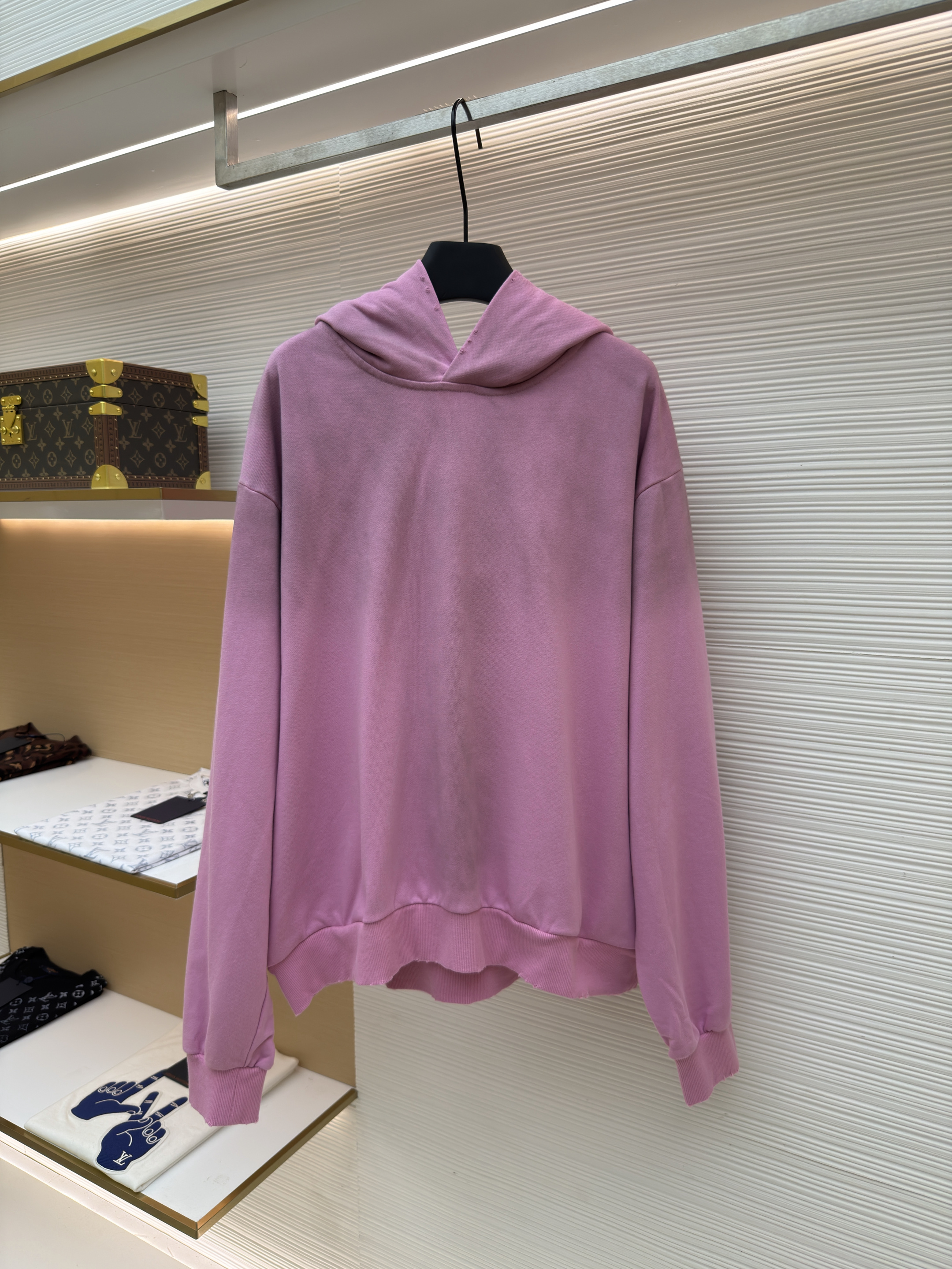 Acne Studios 喷绘做旧徽标连帽卫衣 连帽衫 外套 长袖 粉色 B0