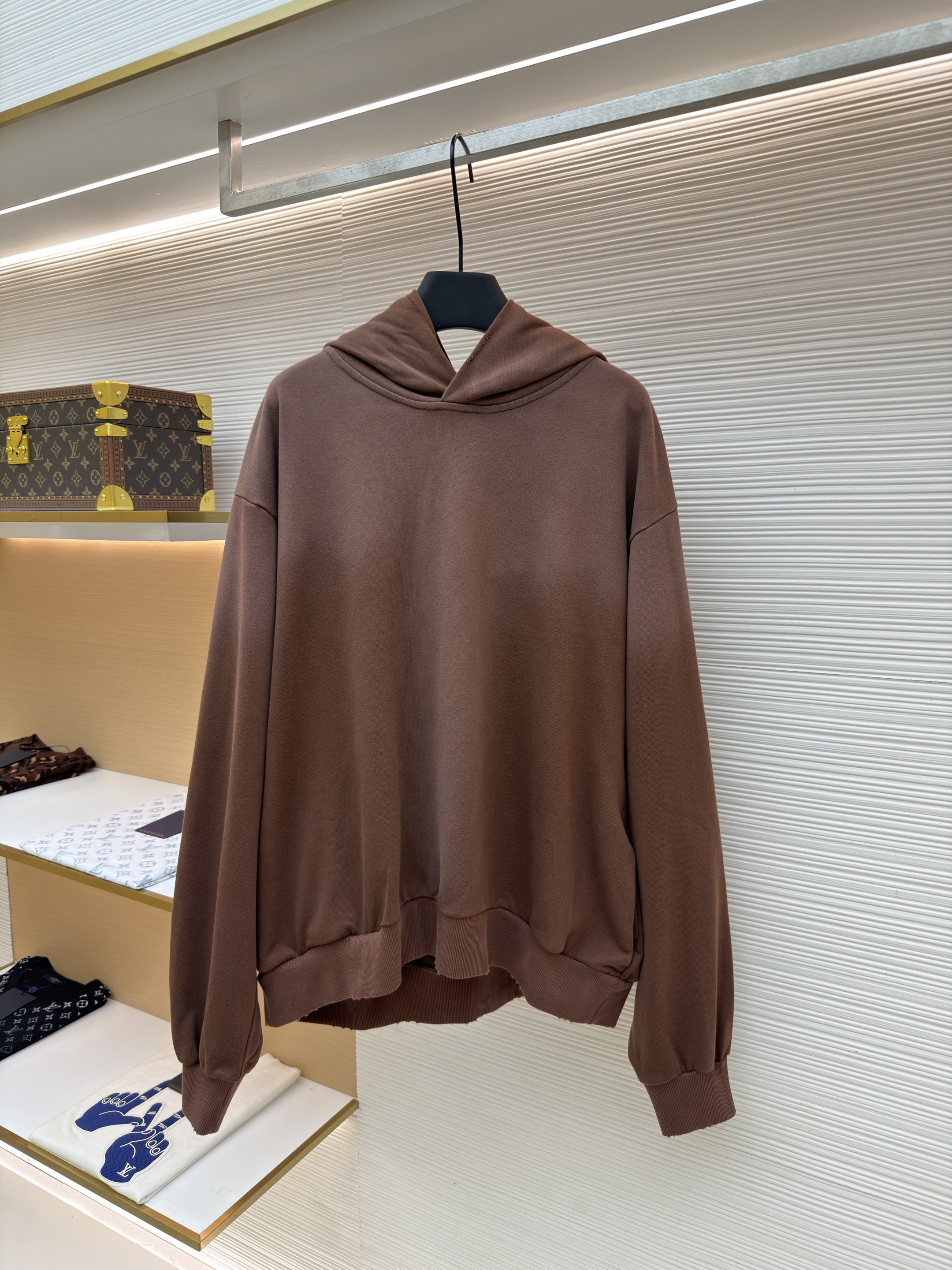 Acne Studios 喷绘做旧徽标连帽卫衣 连帽衫 外套 长袖 棕色 B0