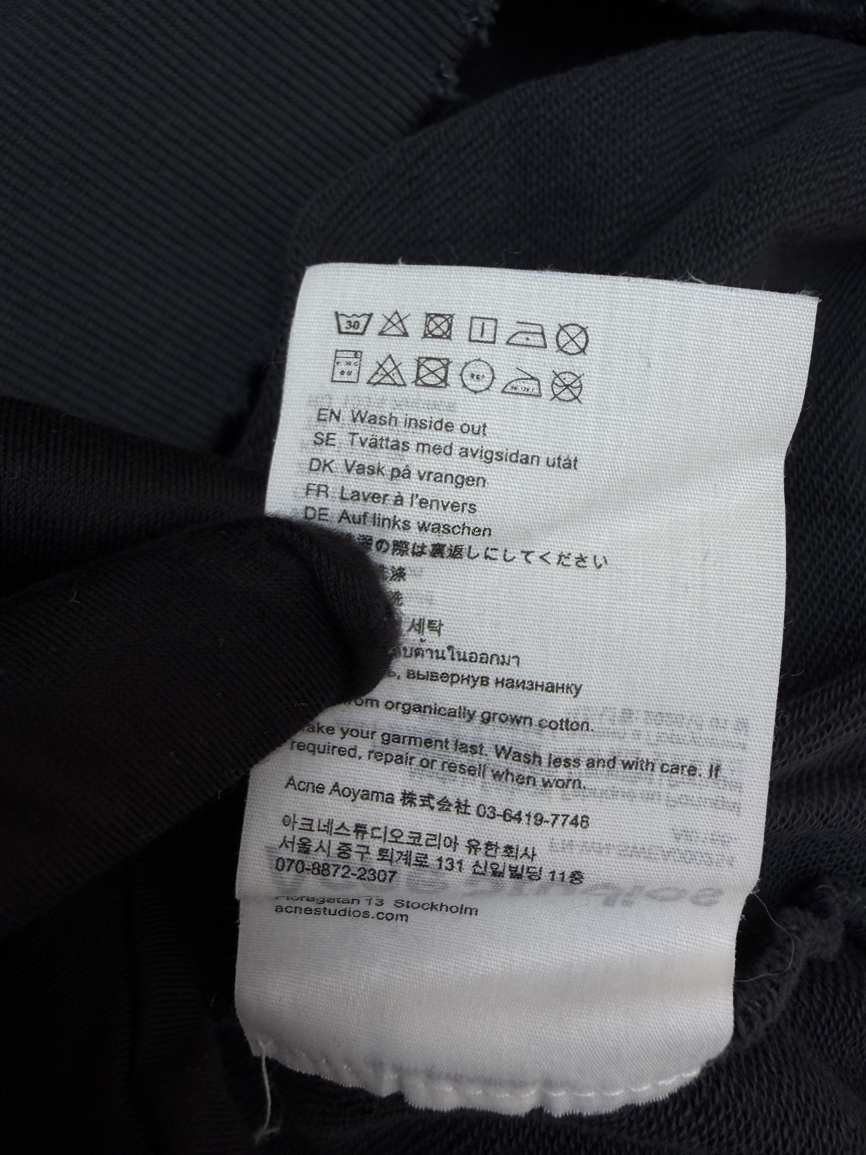 Acne Studios 喷绘做旧徽标连帽卫衣 连帽衫 外套 长袖 黑色 B0