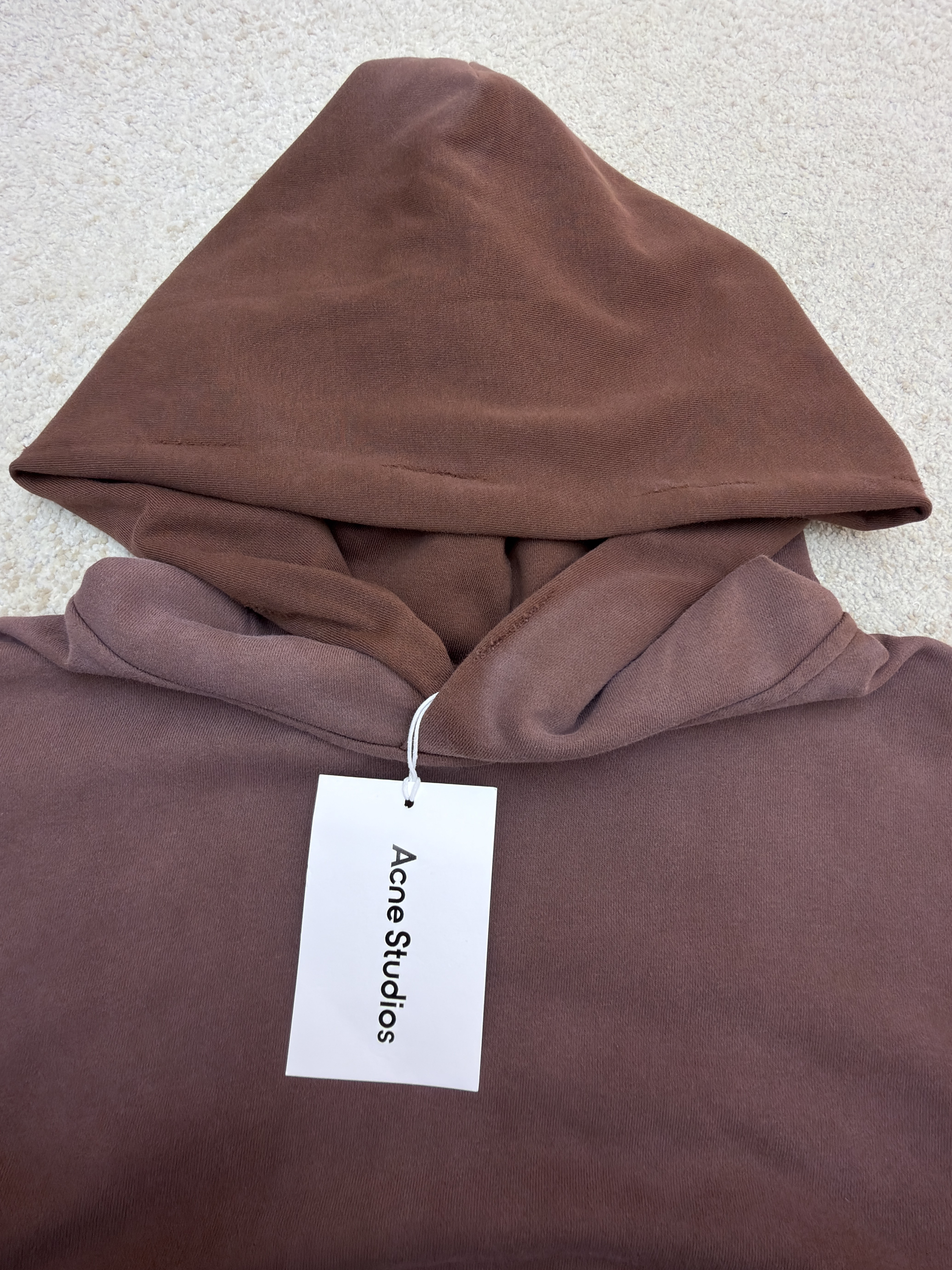 Acne Studios 喷绘做旧徽标连帽卫衣 连帽衫 外套 长袖 棕色 B0