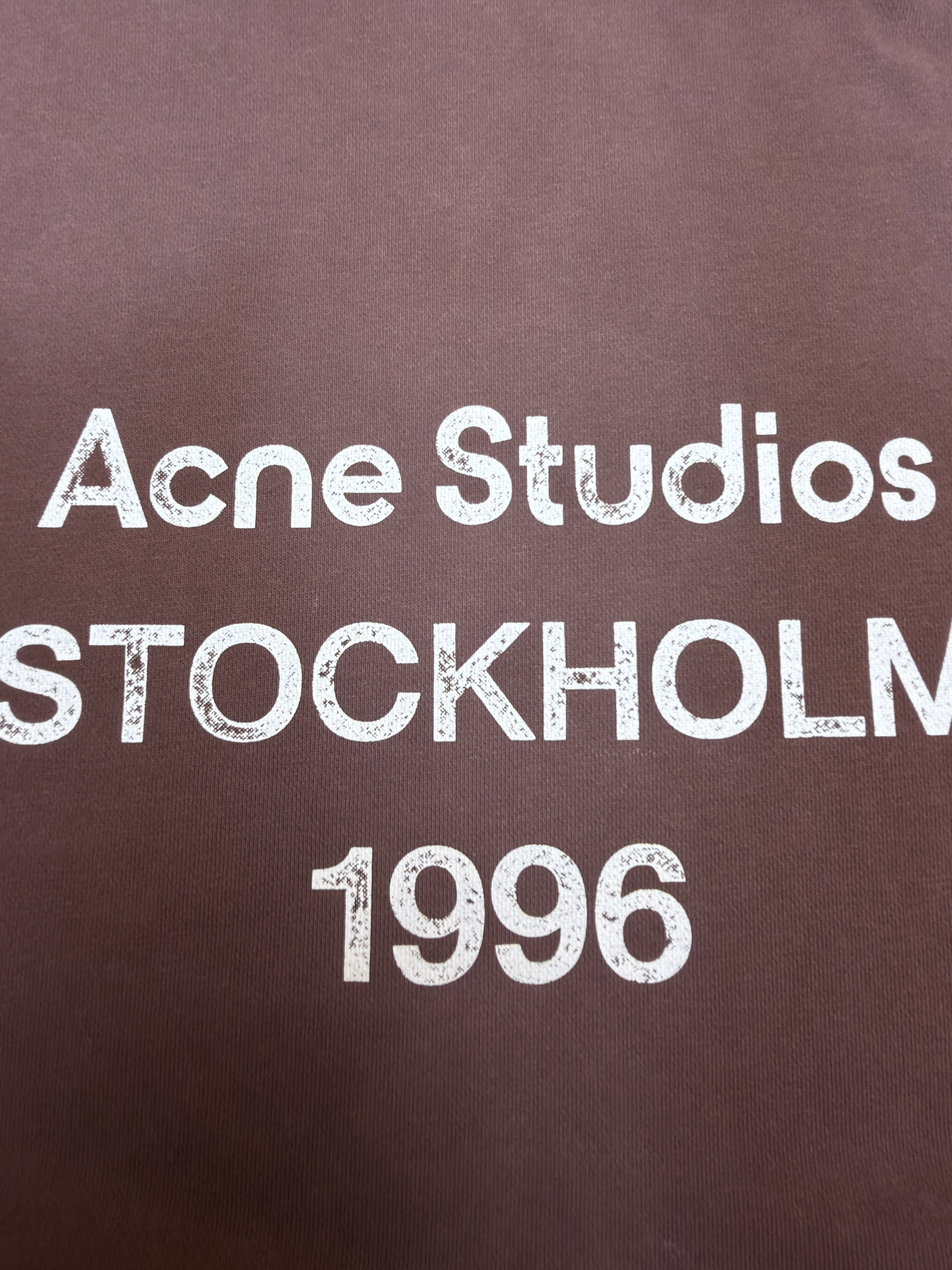 Acne Studios 喷绘做旧徽标连帽卫衣 连帽衫 外套 长袖 棕色 B0
