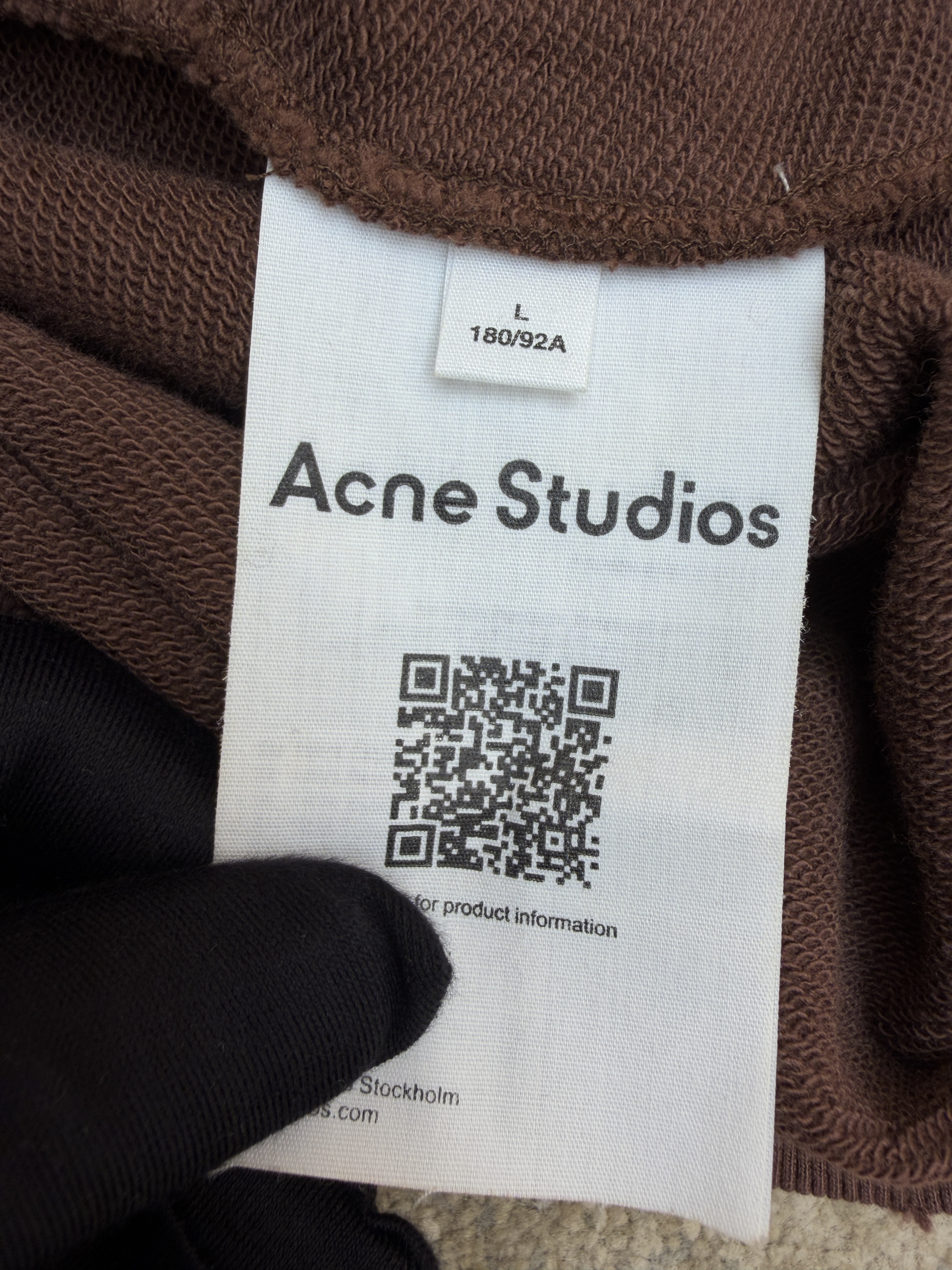 Acne Studios 喷绘做旧徽标连帽卫衣 连帽衫 外套 长袖 棕色 B0