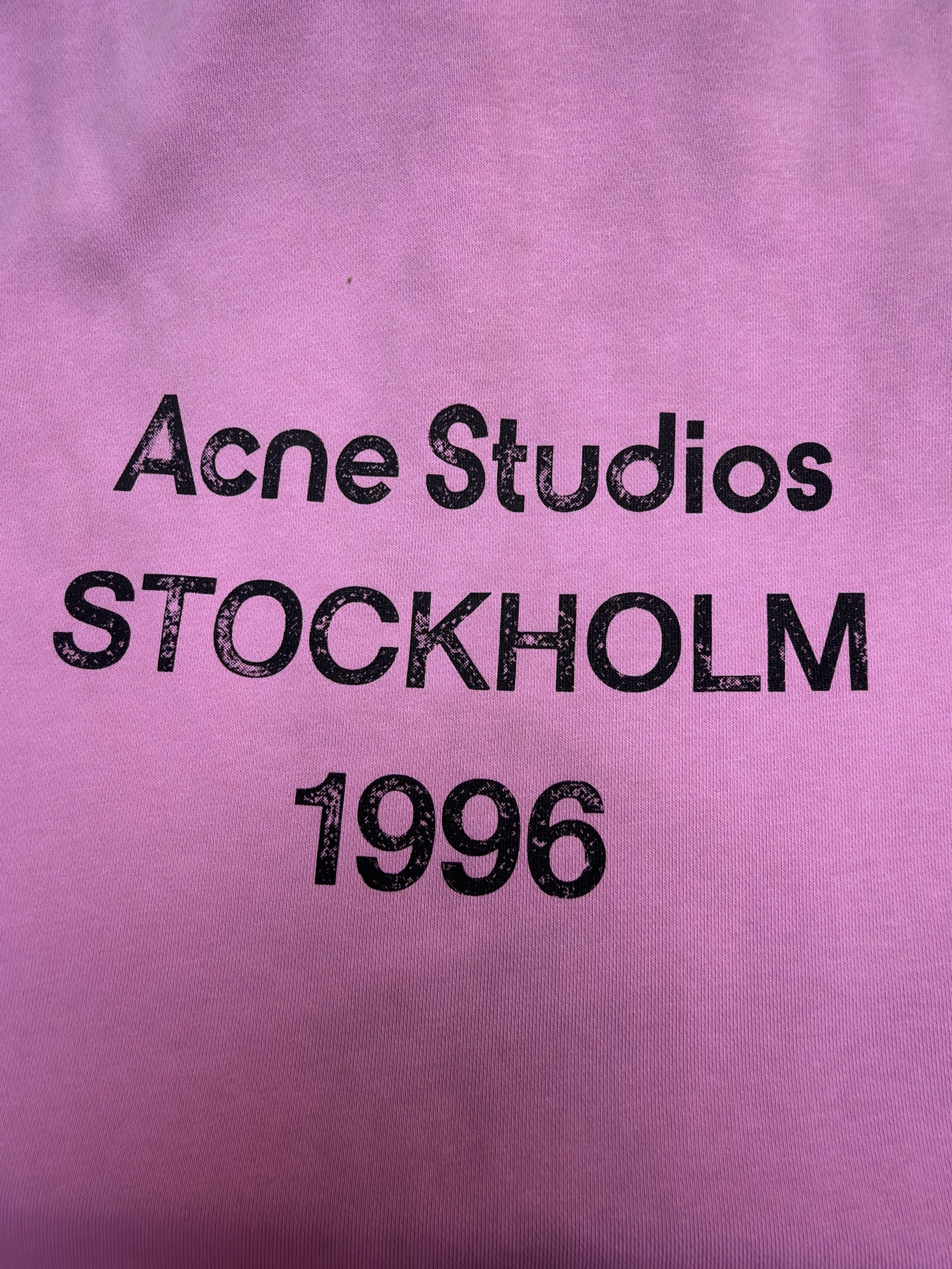 Acne Studios 喷绘做旧徽标连帽卫衣 连帽衫 外套 长袖 粉色 B0
