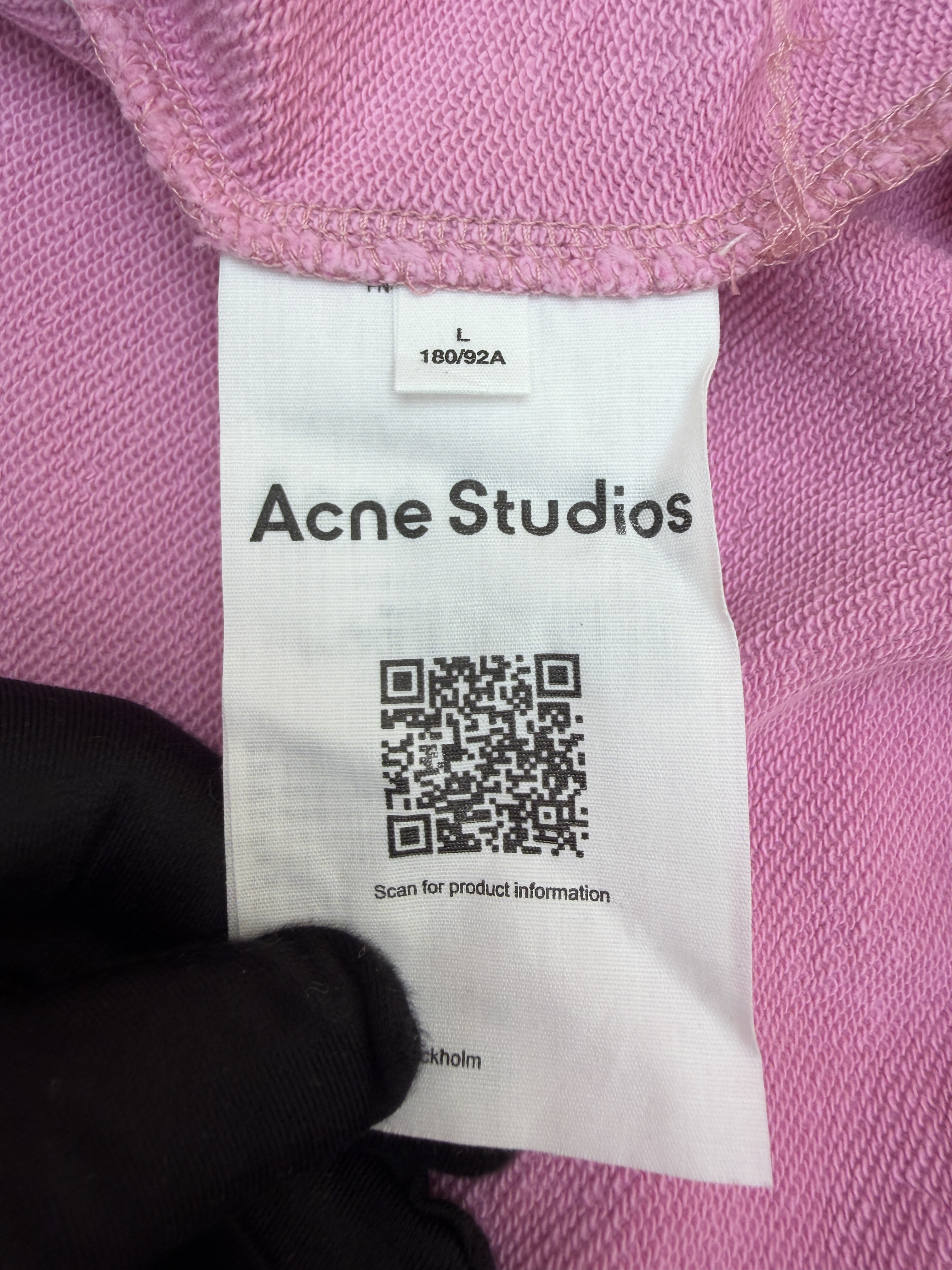 Acne Studios 喷绘做旧徽标连帽卫衣 连帽衫 外套 长袖 粉色 B0