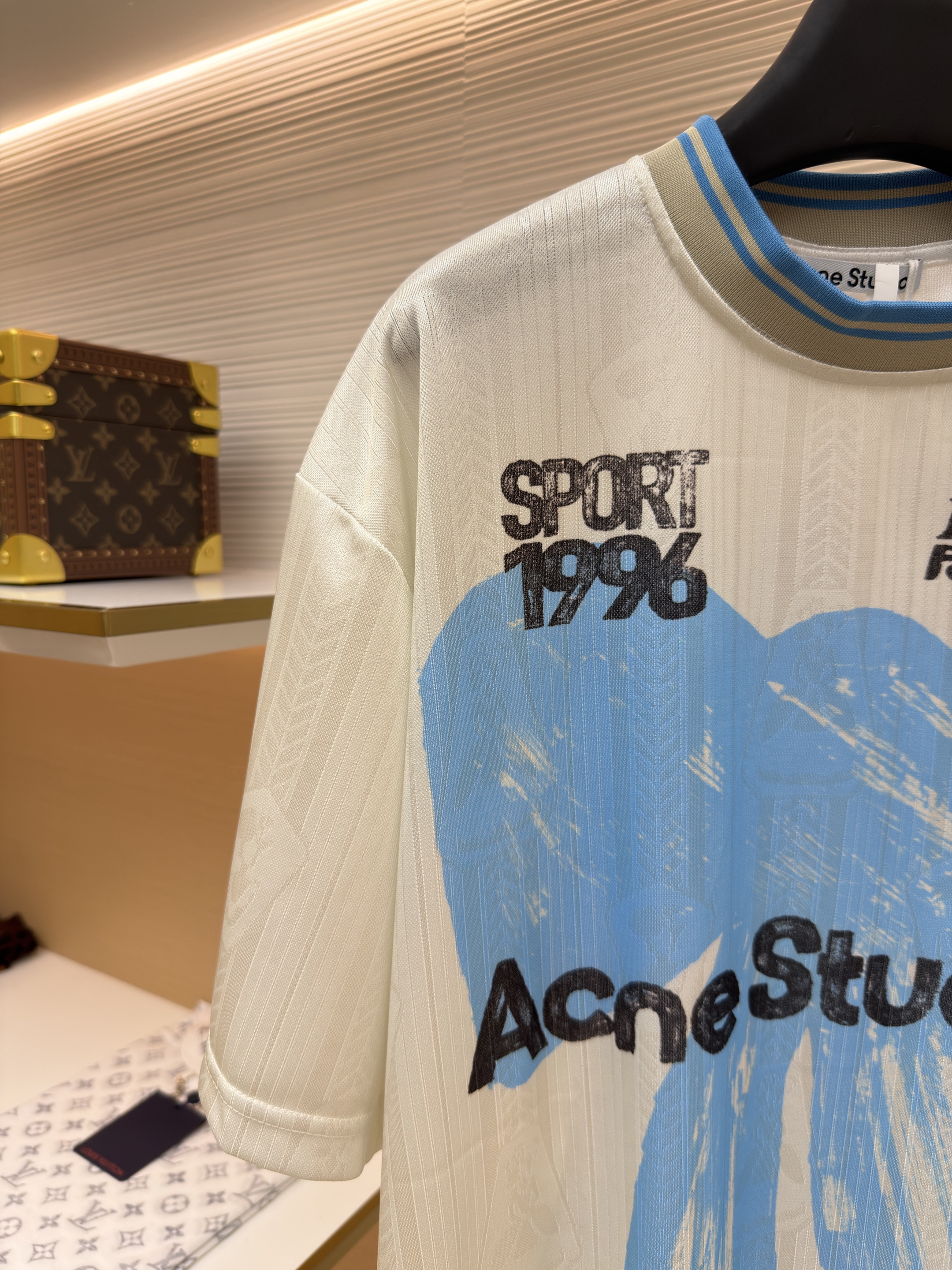 Acne Studios 足球胶囊系列 蝴蝶结徽标球衣 T恤 短袖 白色 A0 CL0458-8